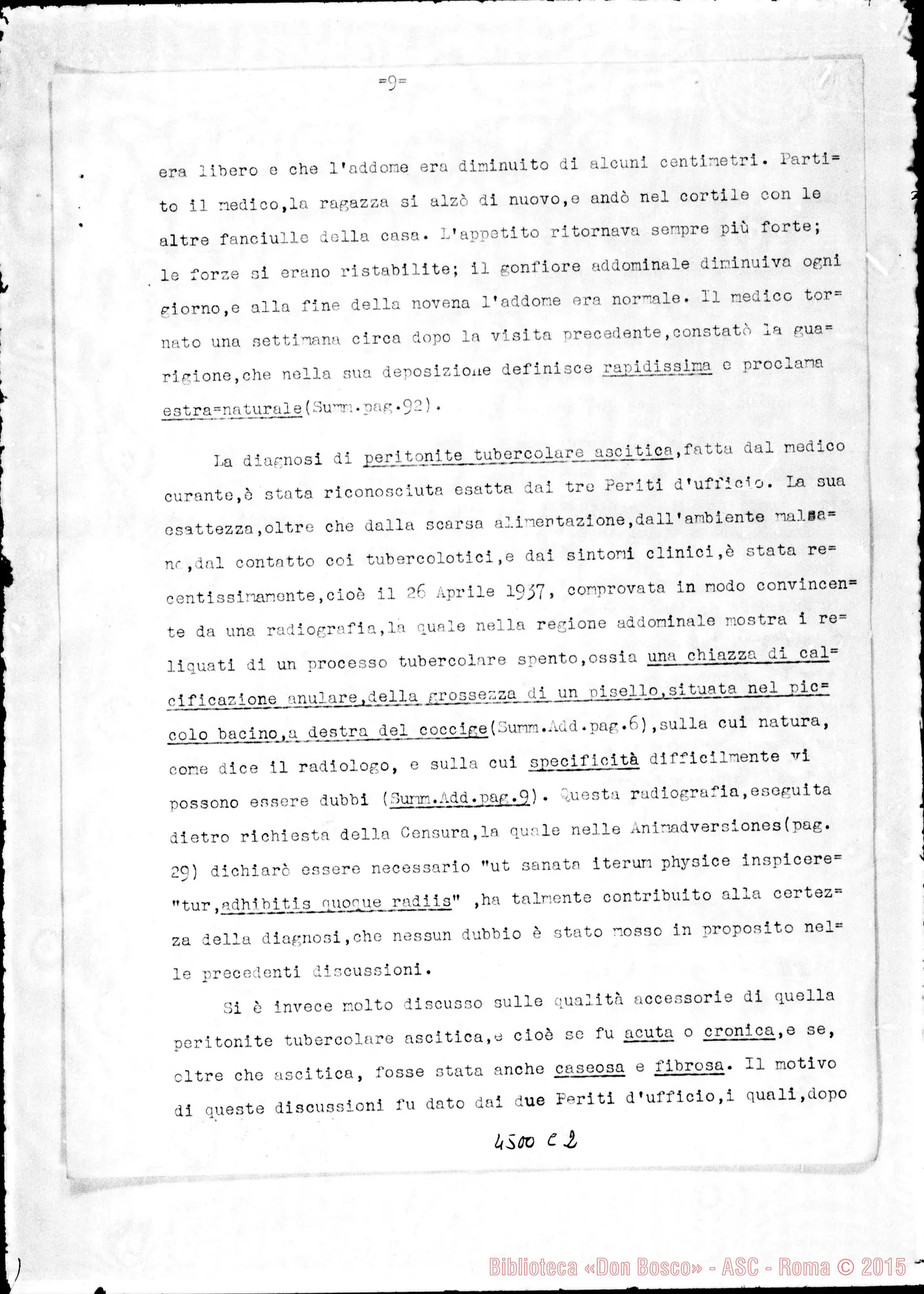 Fotogramma C 2 — Sui Miracoli: relazione del Promotore della Fede al Batissimo Padre, il 7-05-1938