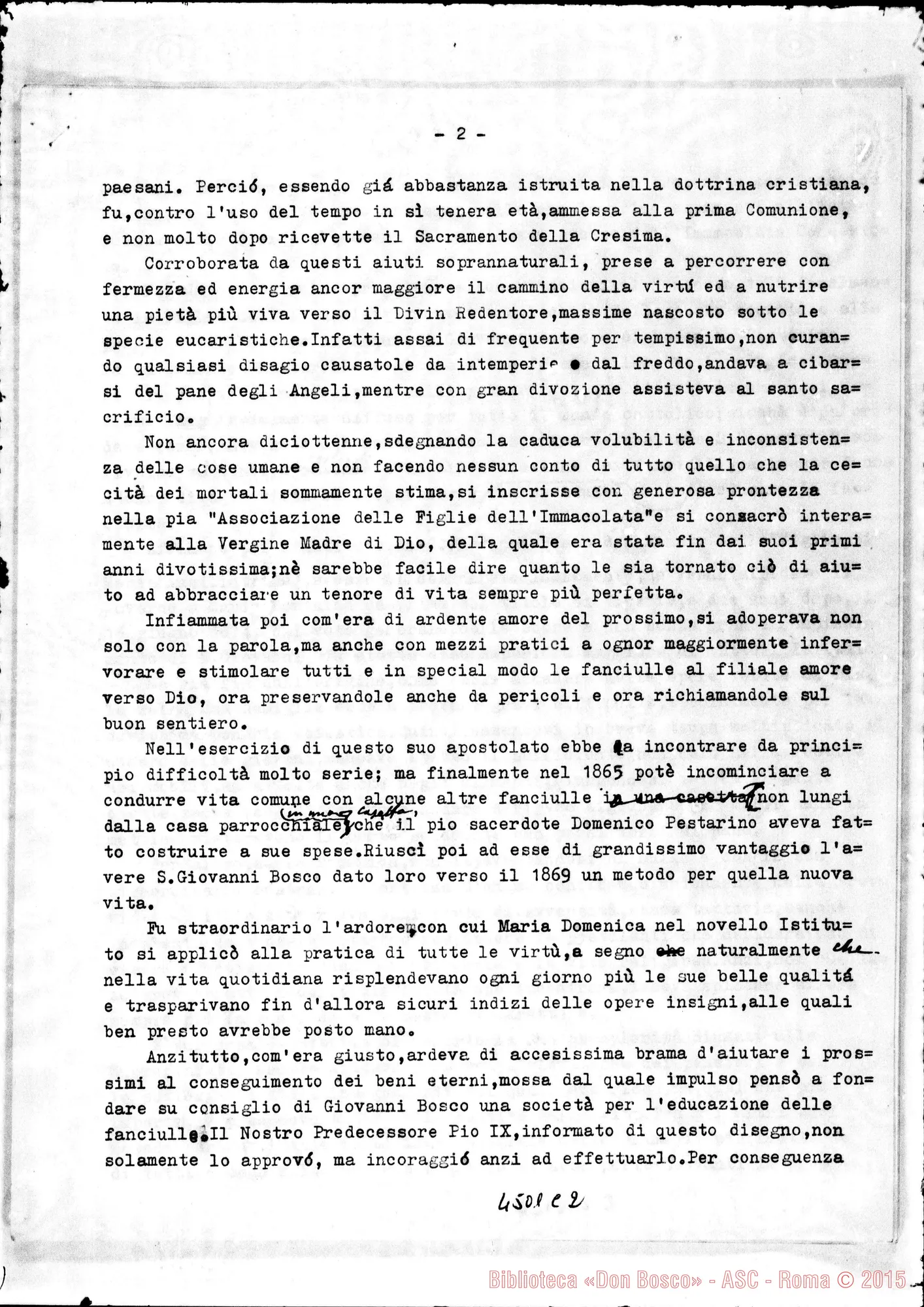 Fotogramma C 2 — Bolla di Canonizzazione di Maria Domenica Mazzarello. Copia dt. in latino e italiano. Roma, 24-06-1951 (Cfr. Atti del Consiglio Superiore Ottobre 1952, num. 170)
