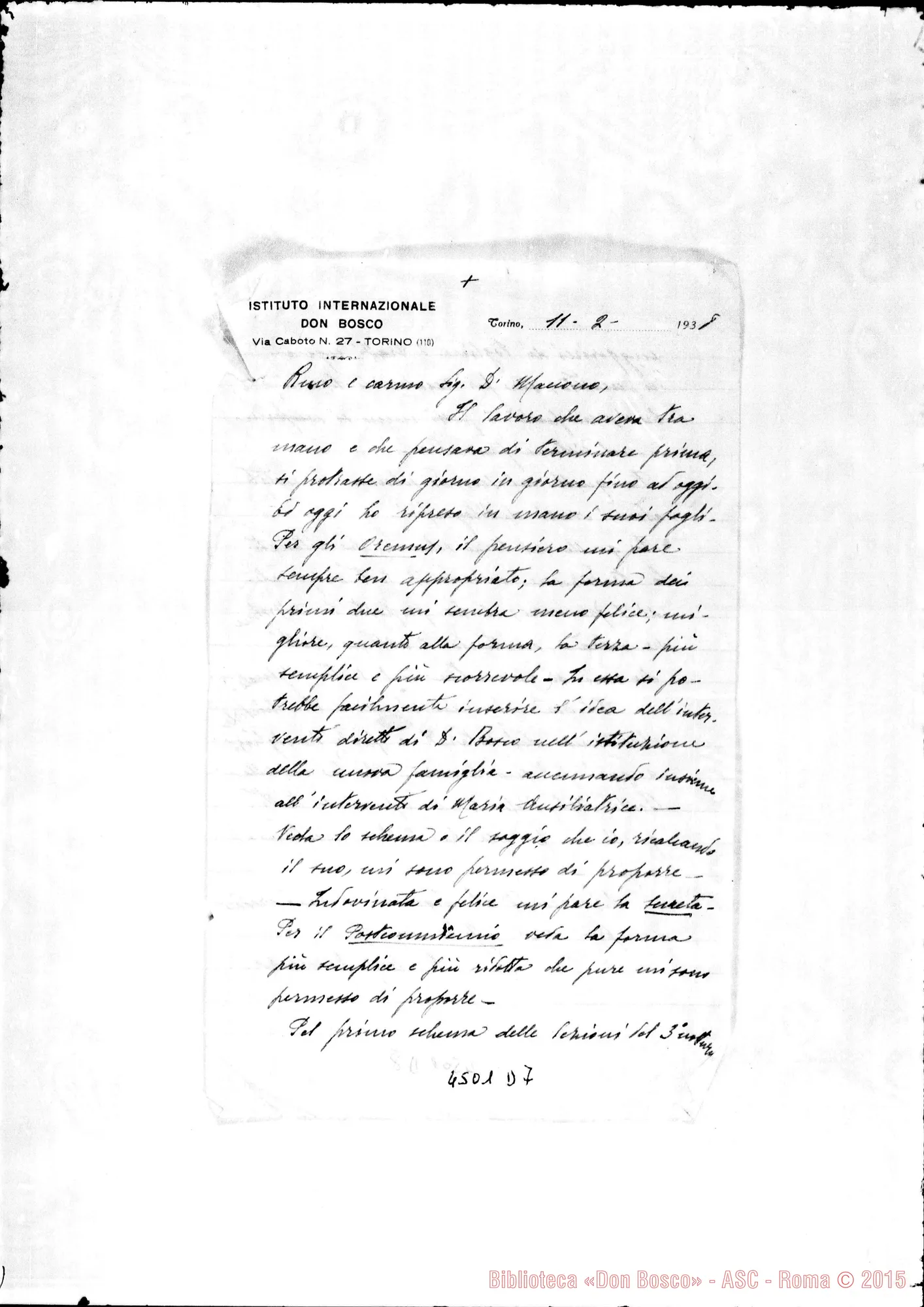 Fotogramma D 7 — Don Vismara Eusebio-Don Maccono. Torino, 11-02-1938