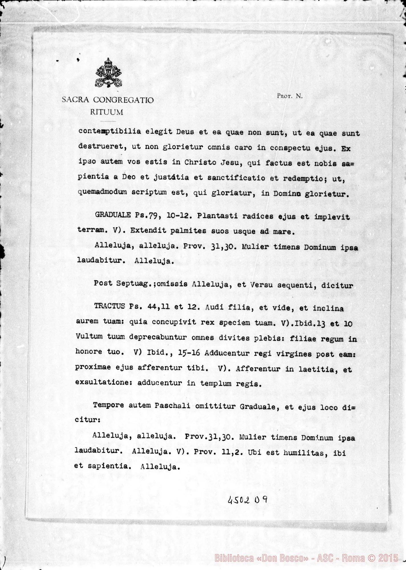 Fotogramma D 9 — Approvazione della Messa E correzioni. Roma, 1-03-1952