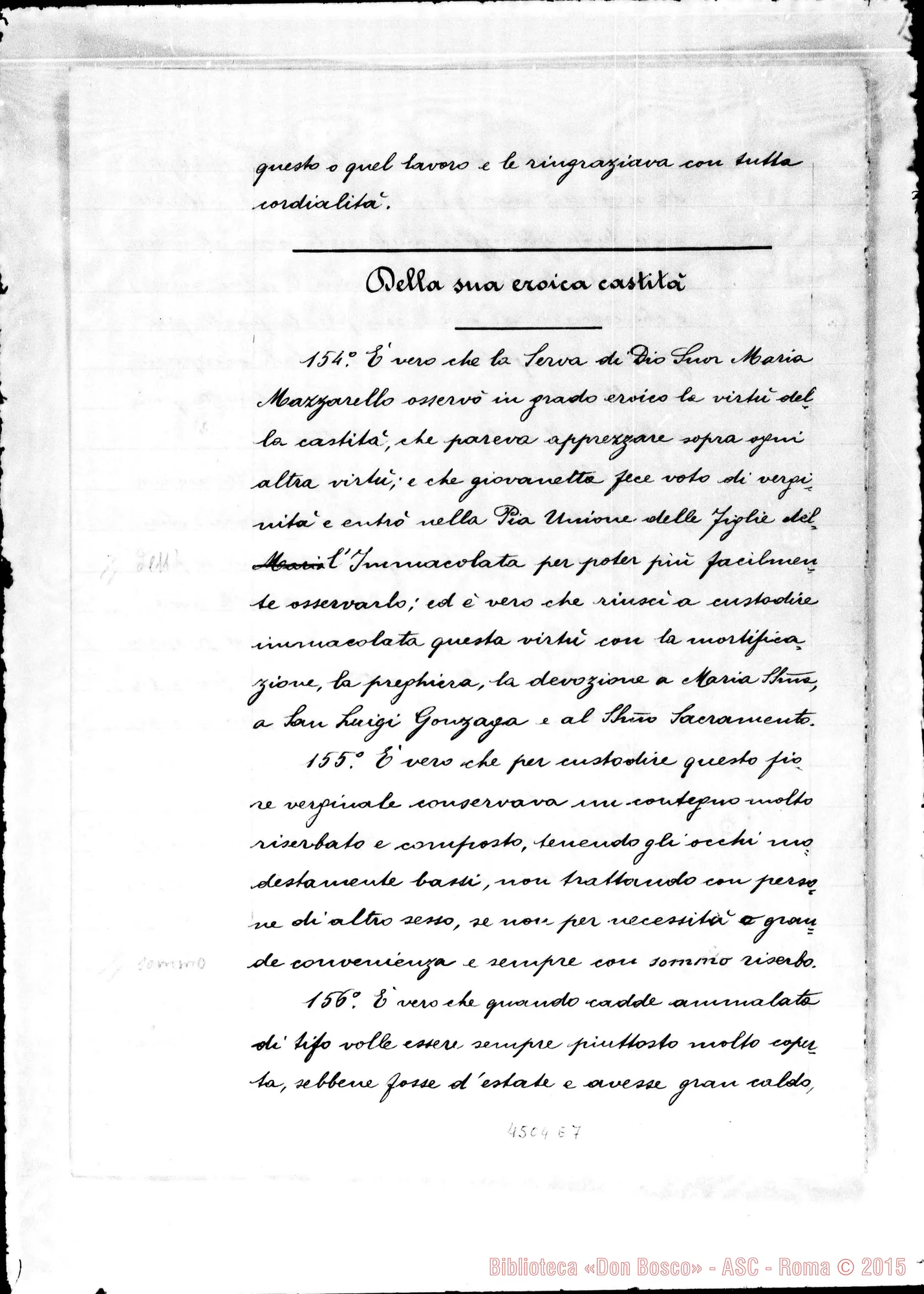 Fotogramma E 7 — Della sua eroica castità