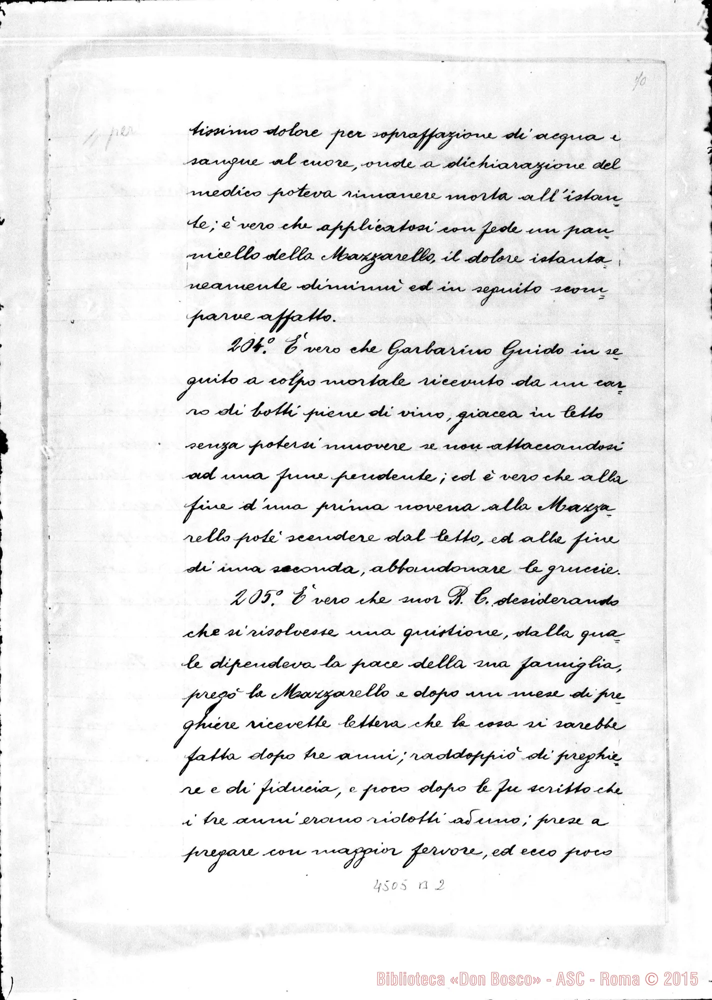 Fotogramma B 2 — Grazie miracolose ottenute per sua intercessione