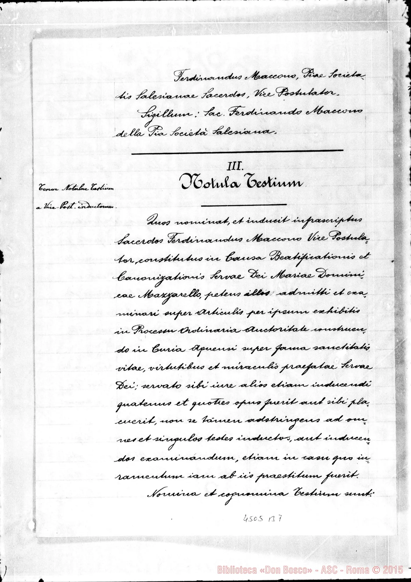 Fotogramma B 7 — Notula testium
