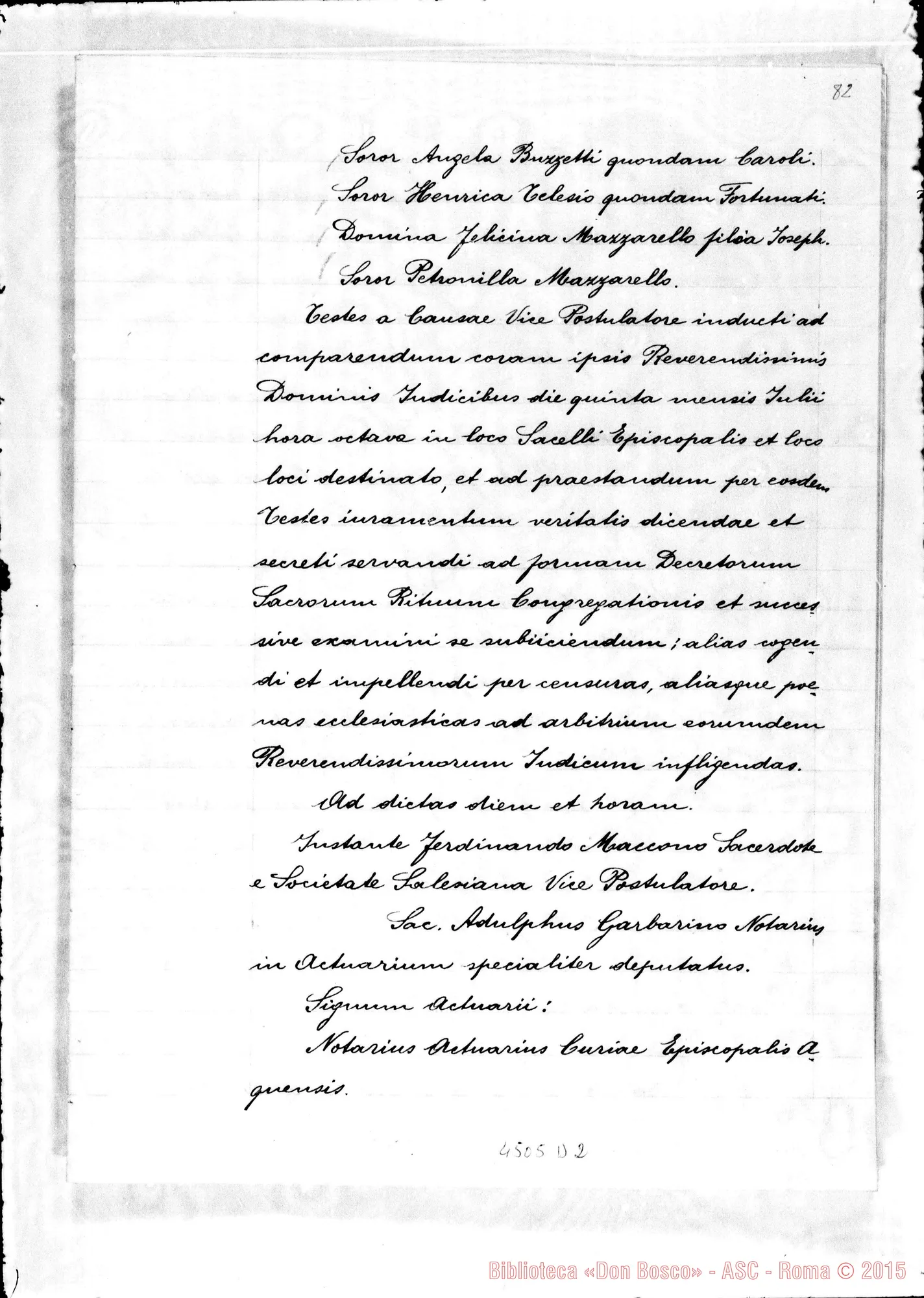 Fotogramma D 2 — Notula testium