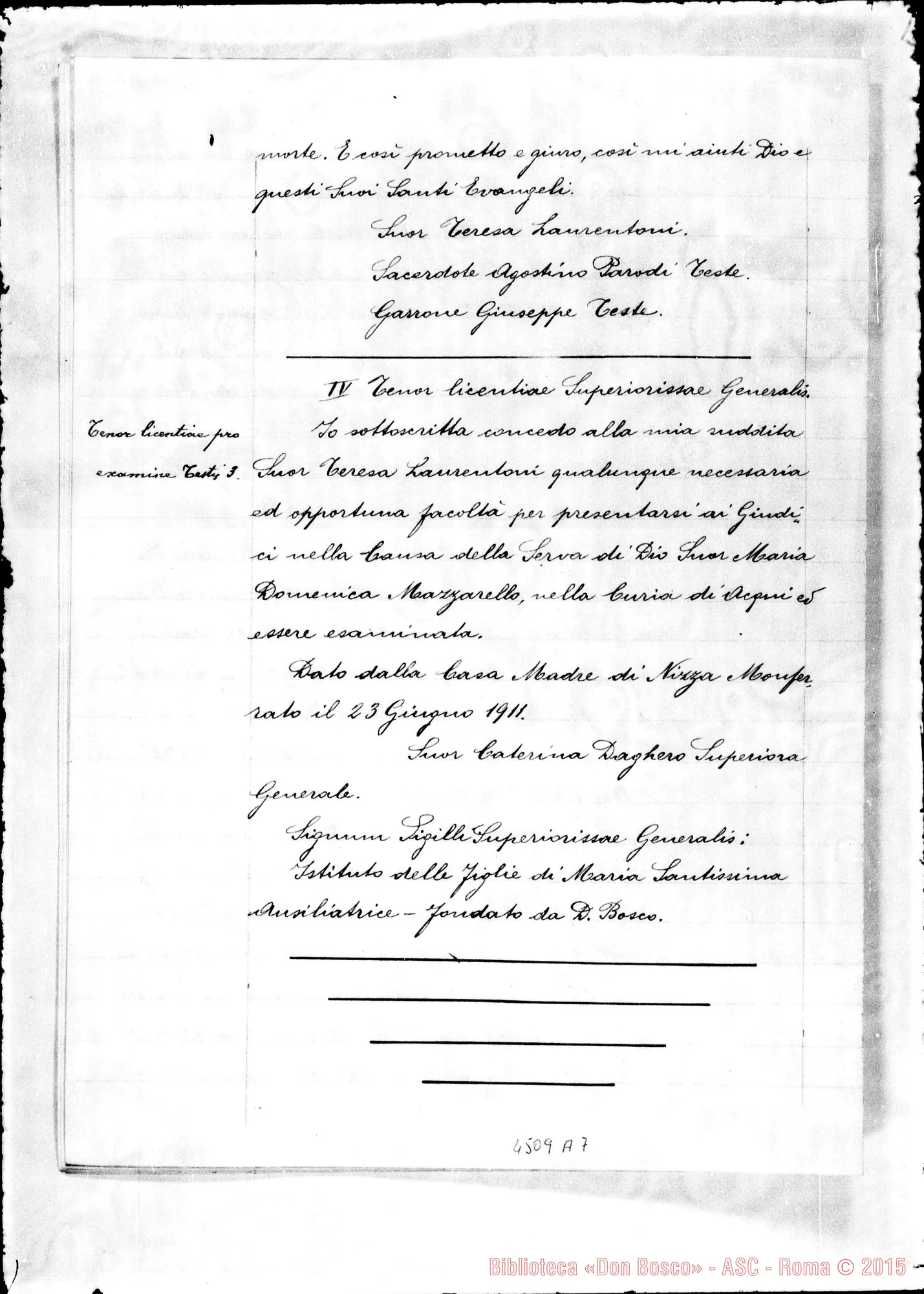 Fotogramma A 7 — Laurantoni Teresa, suora