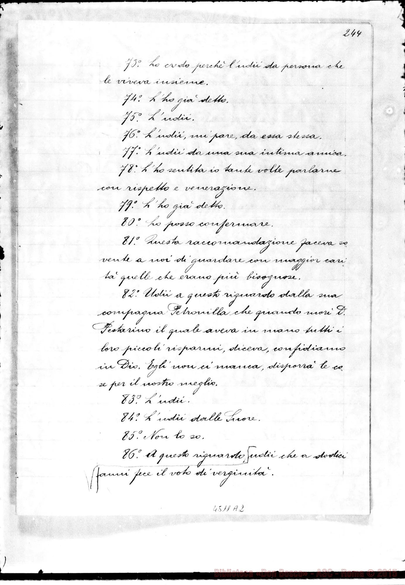 Fotogramma A 2 — Ravazza Felicina, suora