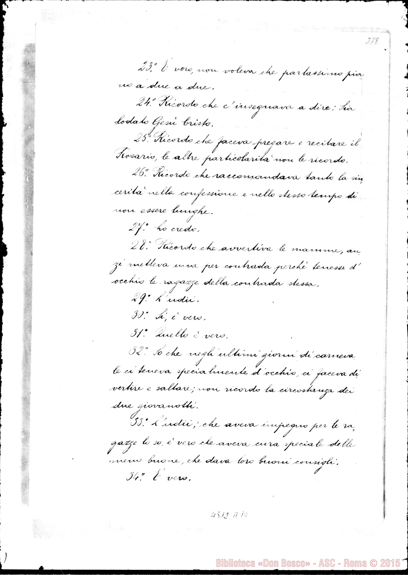 Fotogramma A 10 — Pestarino Carlotta, suora