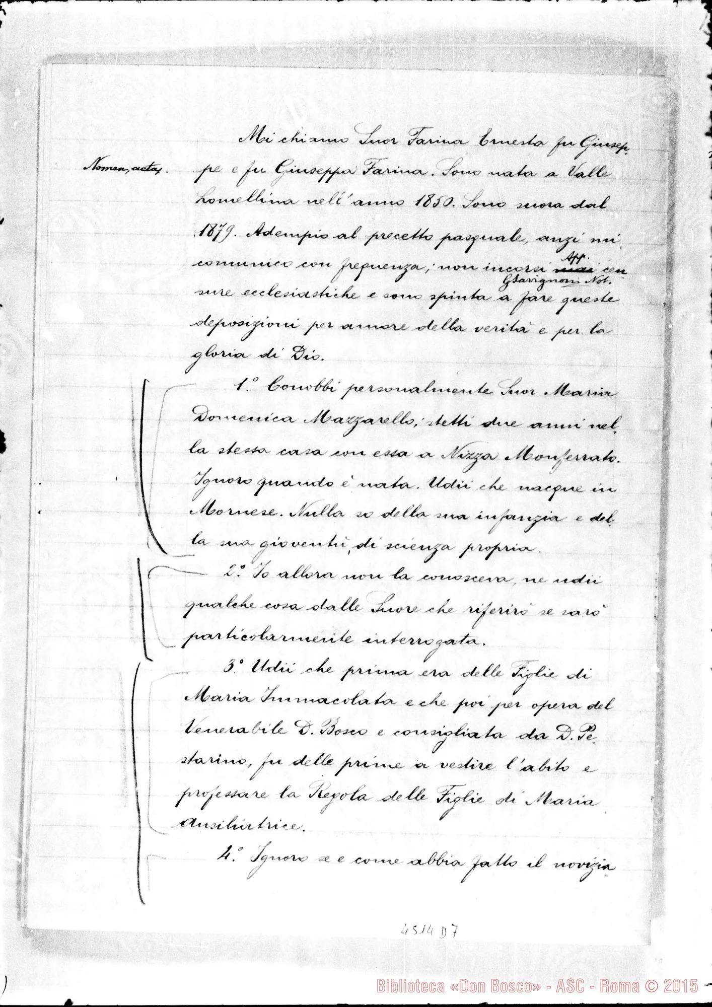 Fotogramma D 7 — Farina Ernesta, suora