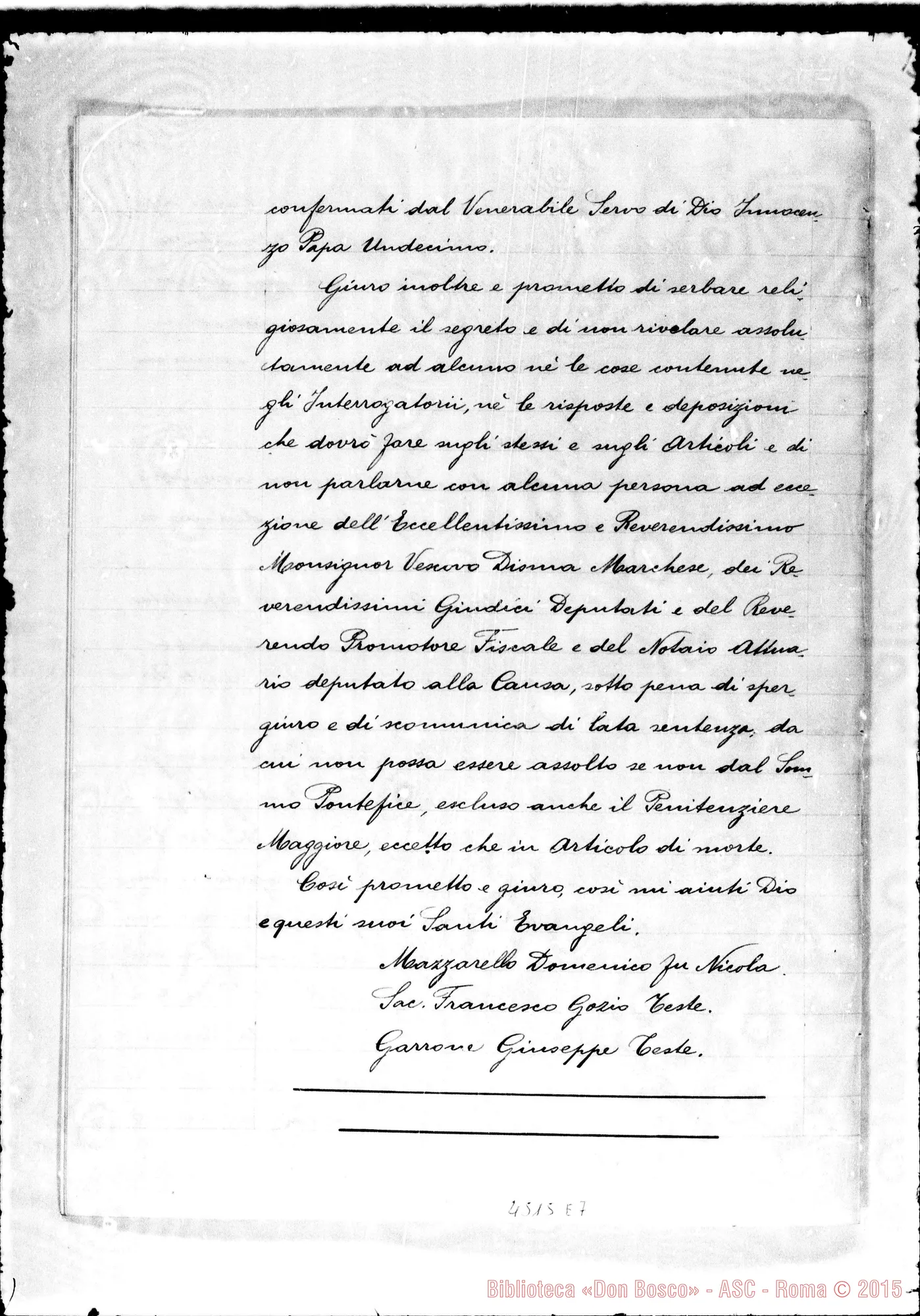 Fotogramma E 7 — Mazzarello Domenico