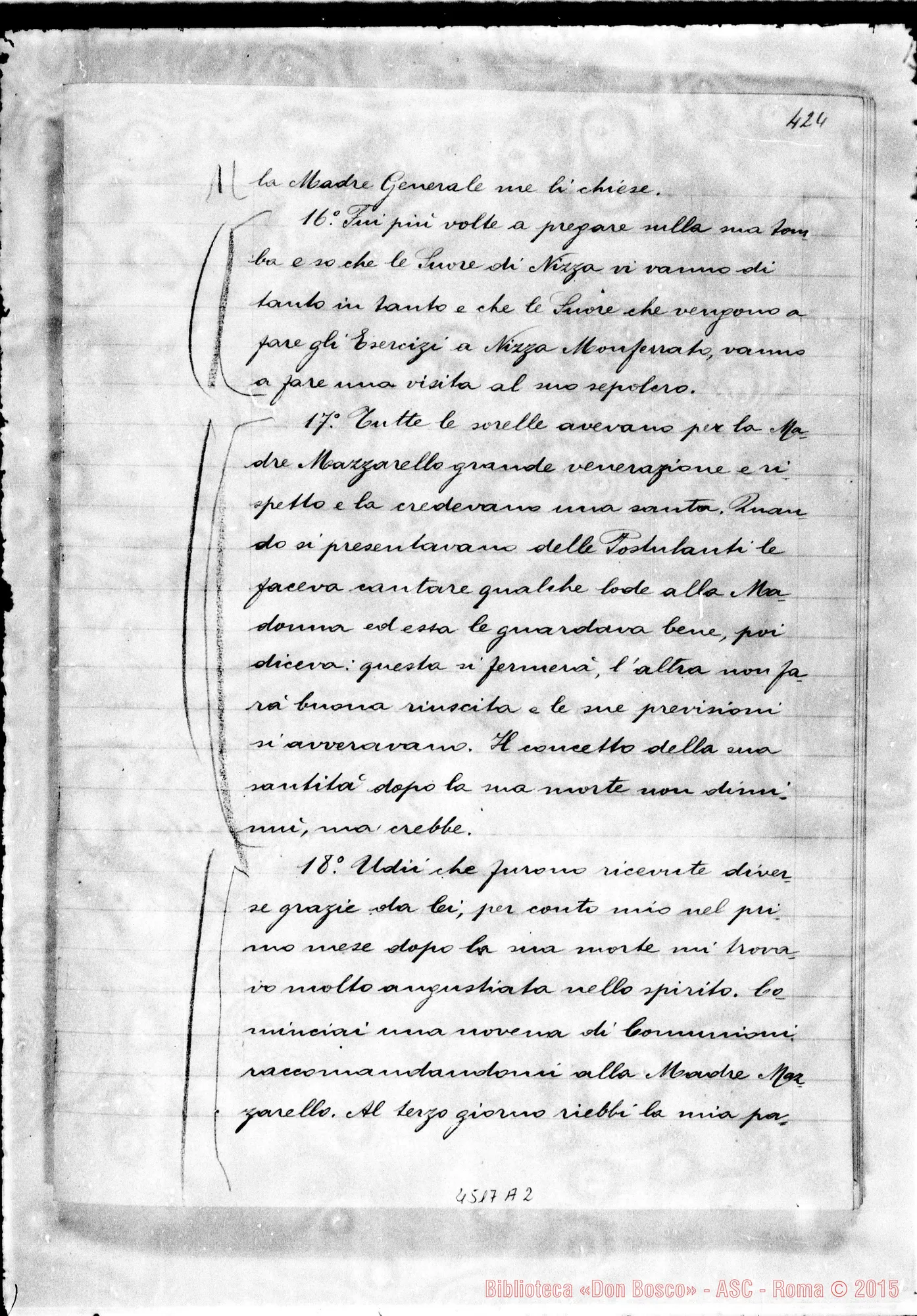 Fotogramma A 2 — Sampietro Maria, suora