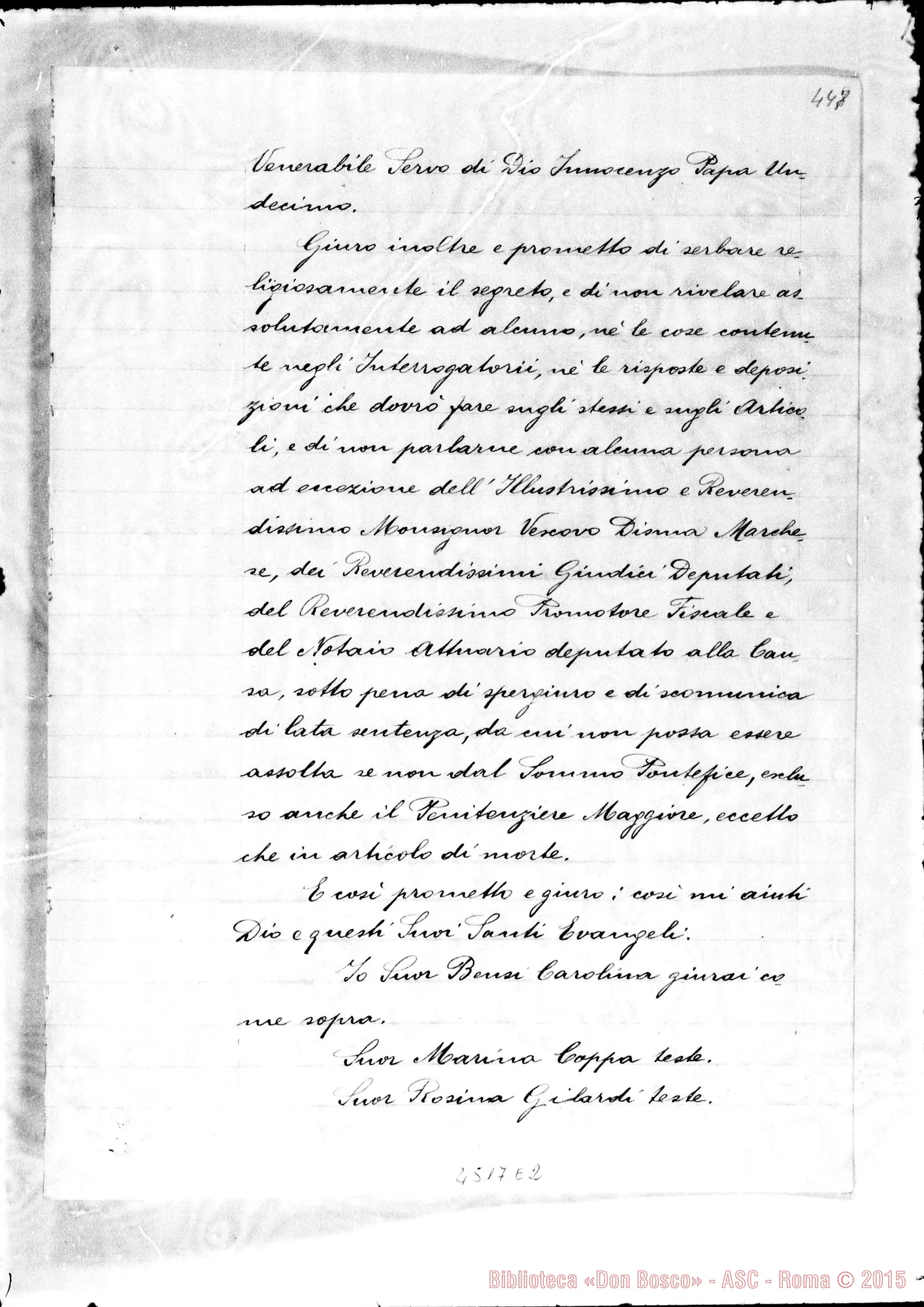 Fotogramma E 2 — Bensi Caterina, suora
