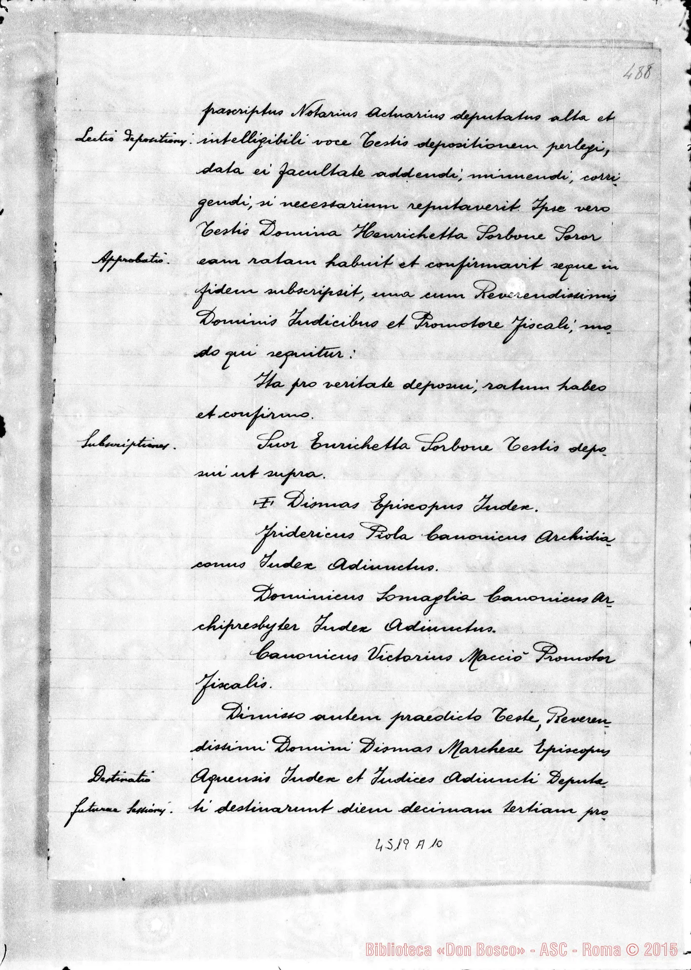 Fotogramma A 10 — Sorbone Enrichetta, suora