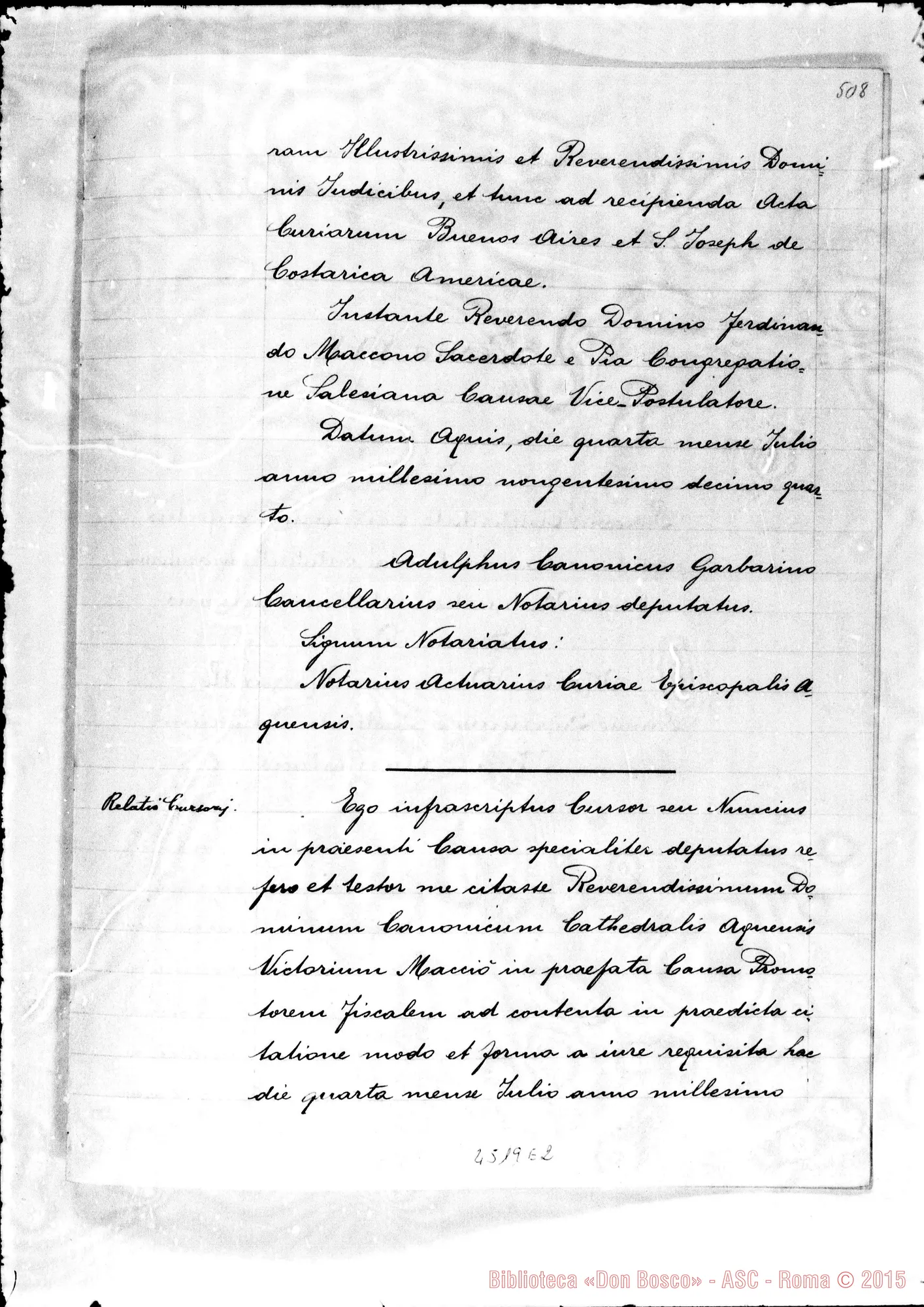 Fotogramma E 2 — Atti diversi del tribunale