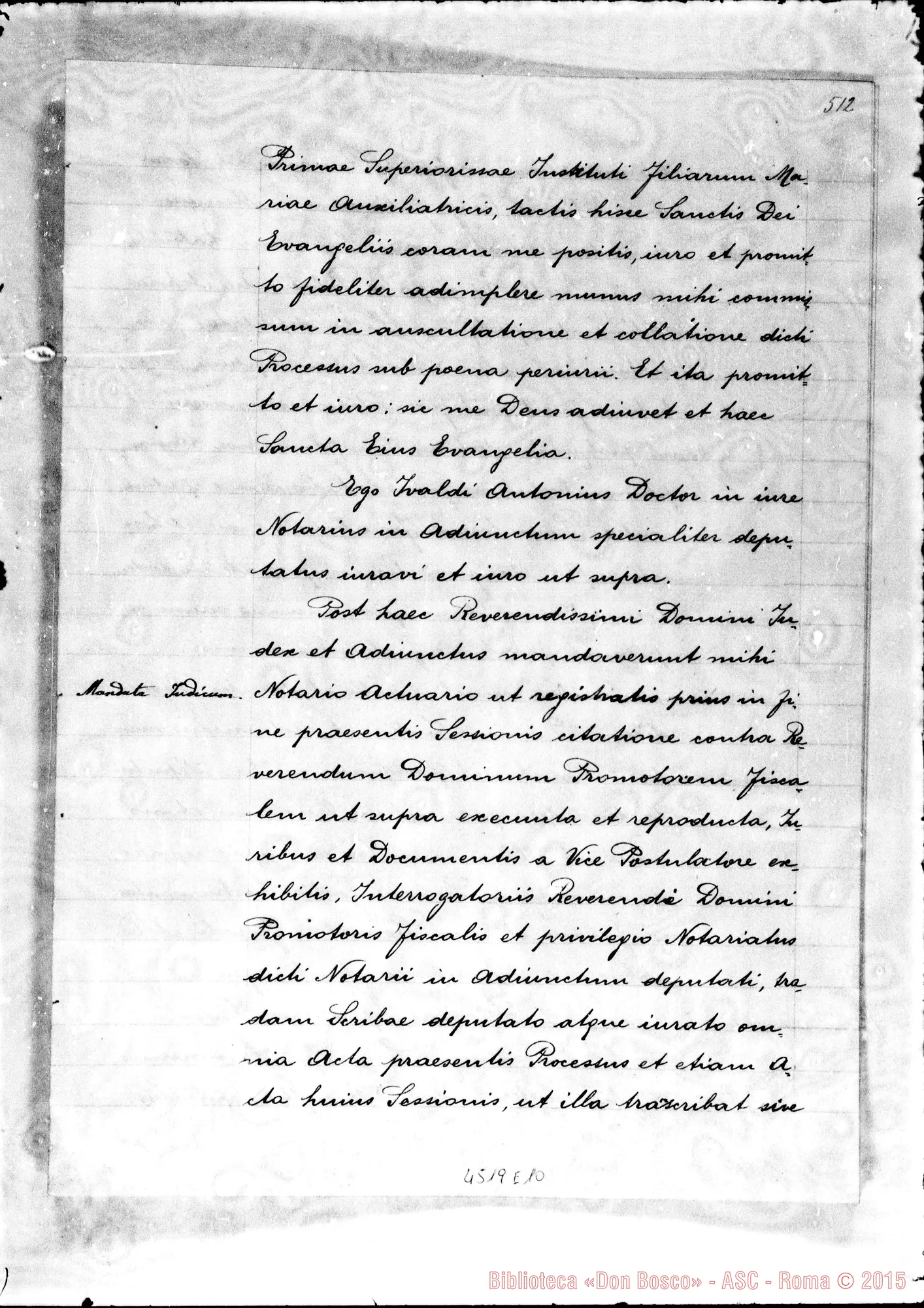 Fotogramma E 10 — Atti diversi del tribunale