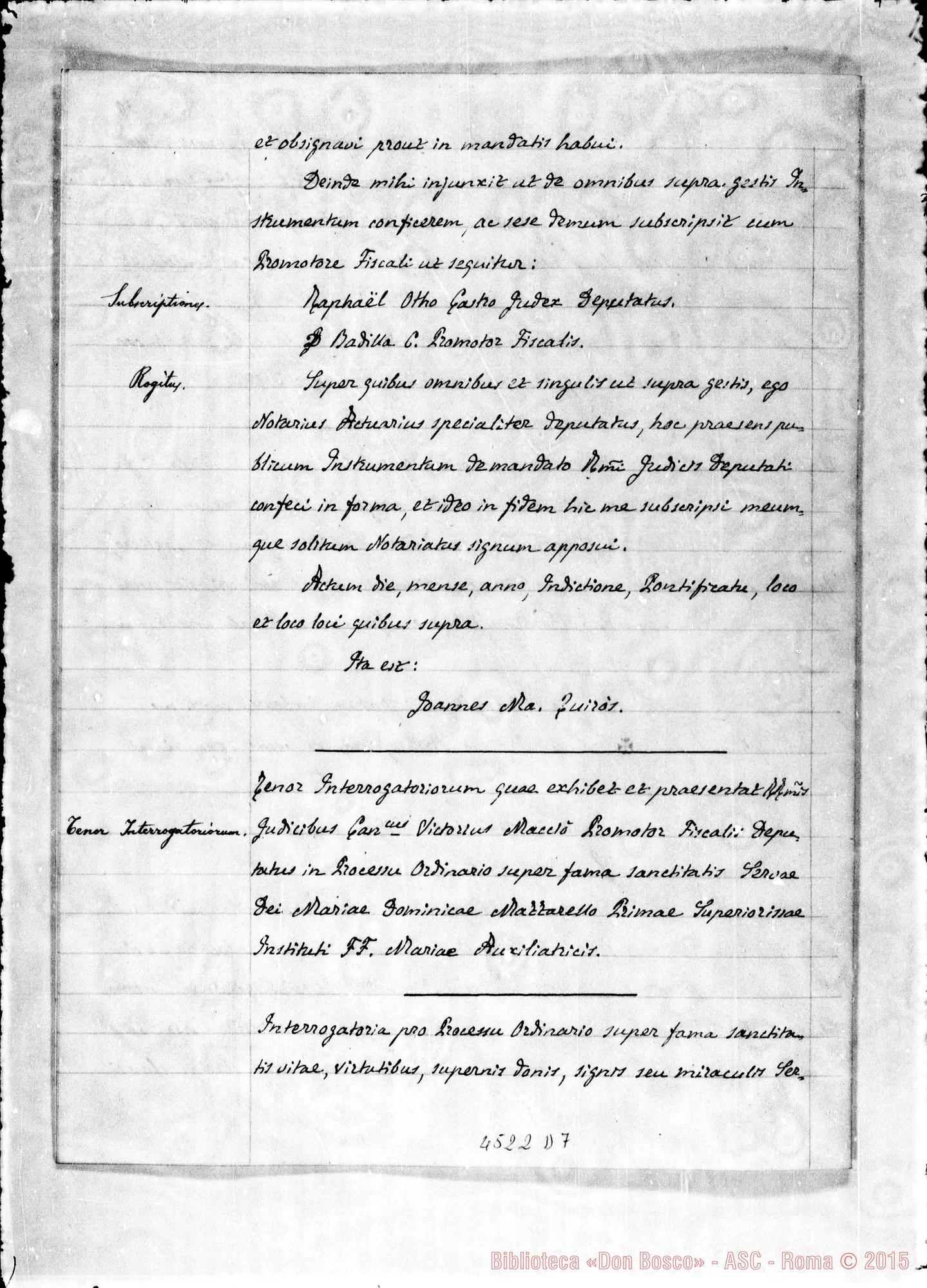 Fotogramma D 7 — Atti diversi del tribunale