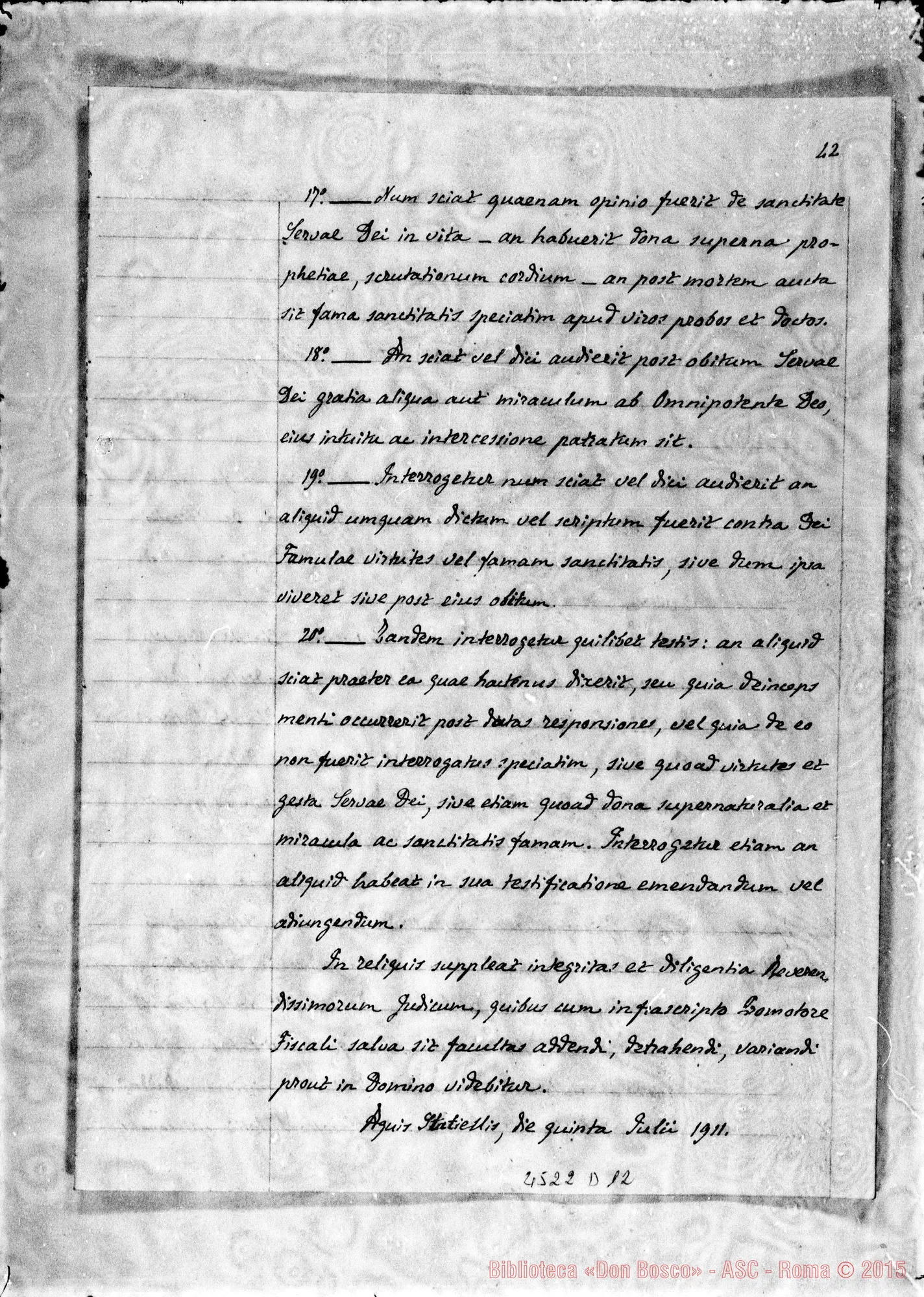 Fotogramma D 12 — Atti diversi del tribunale