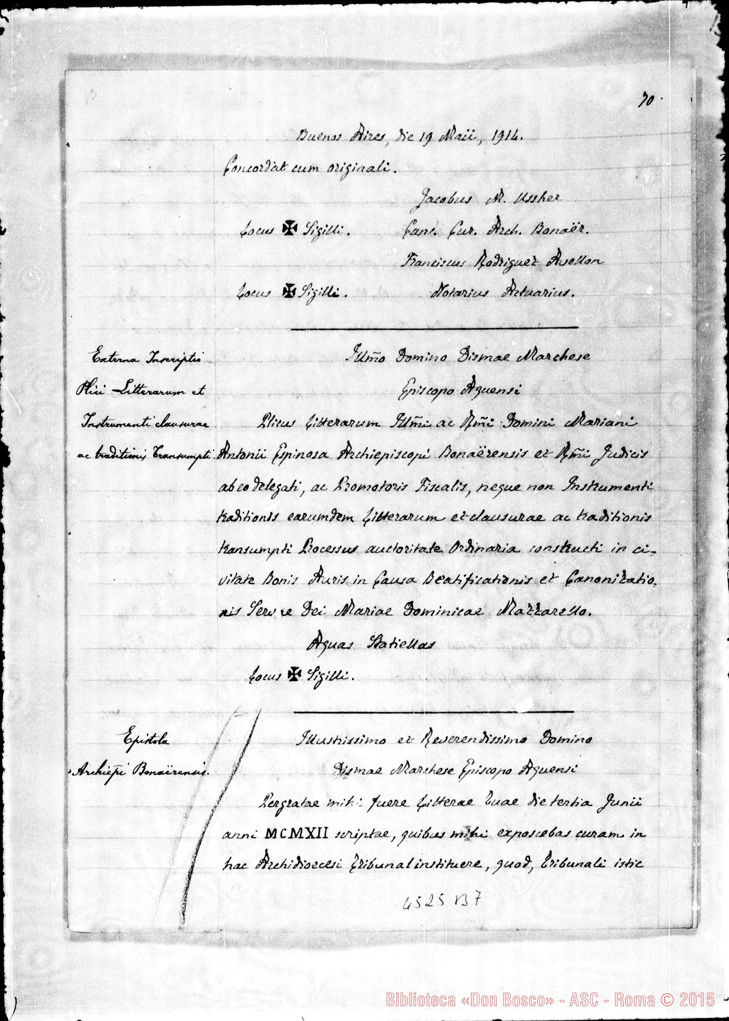 Fotogramma B 7 — In Curia Ecclesiastica S. Josephi de Costa Rica: super fama sanctitatis vitae, virtutum et miraculorum