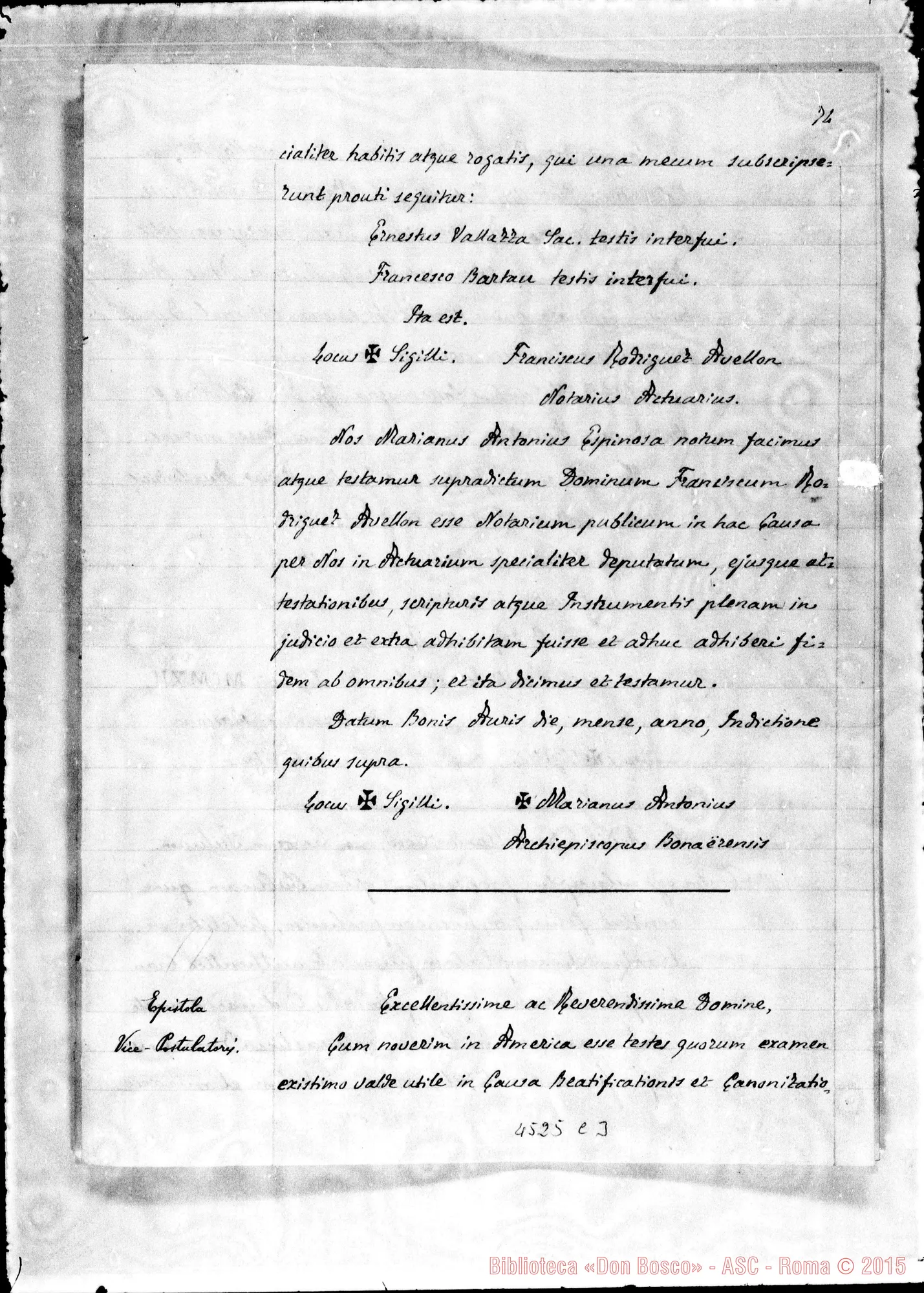 Fotogramma C 3 — In Curia Ecclesiastica S. Josephi de Costa Rica: super fama sanctitatis vitae, virtutum et miraculorum