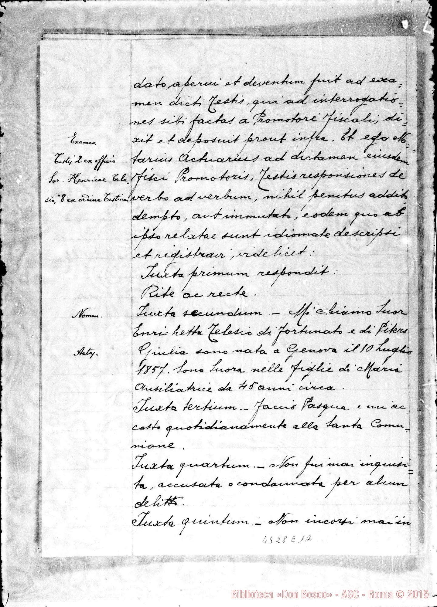 Fotogramma E 12 — Telesio Enrichetta, suora