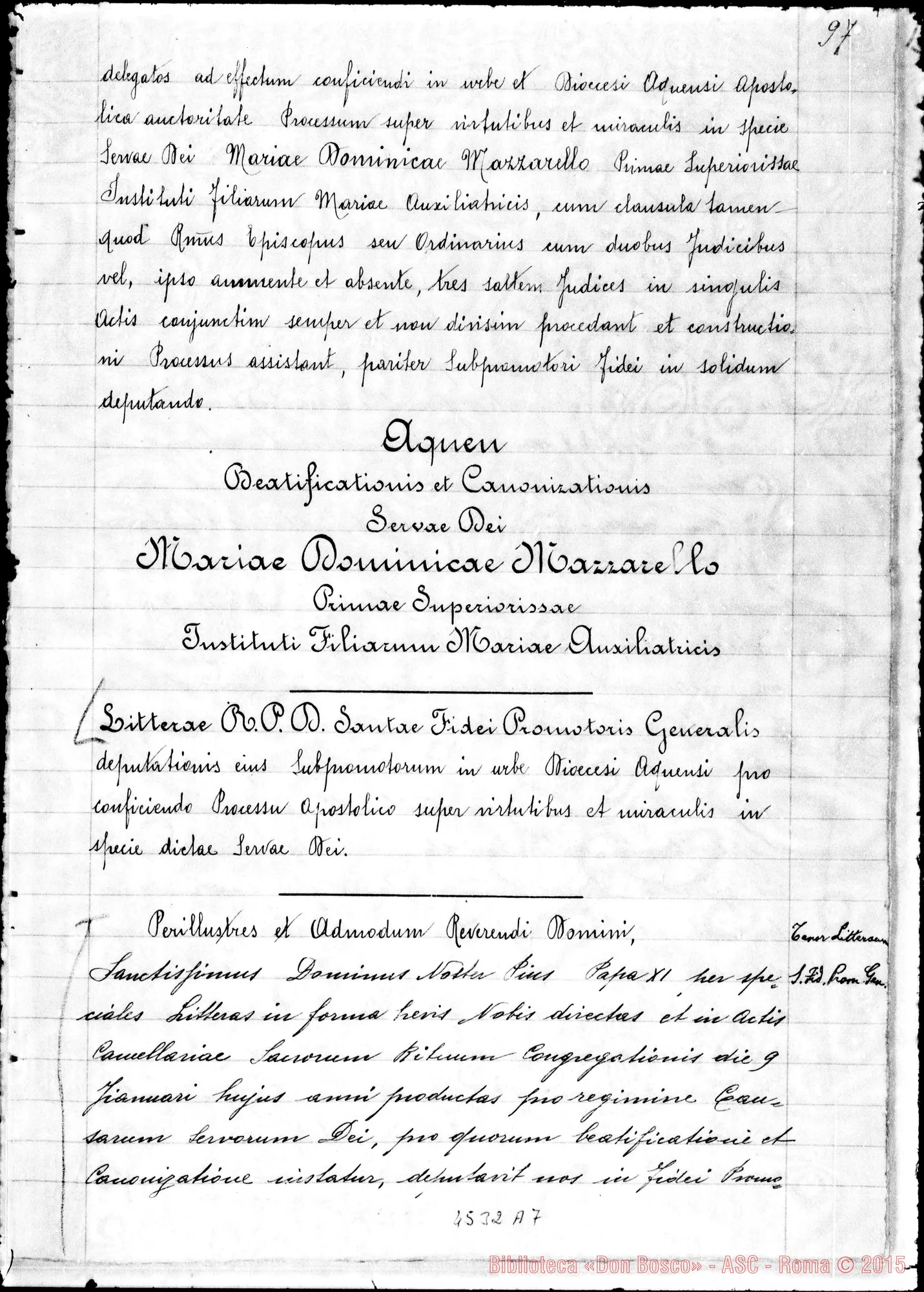 Fotogramma A 7 — Pratiche E lettere