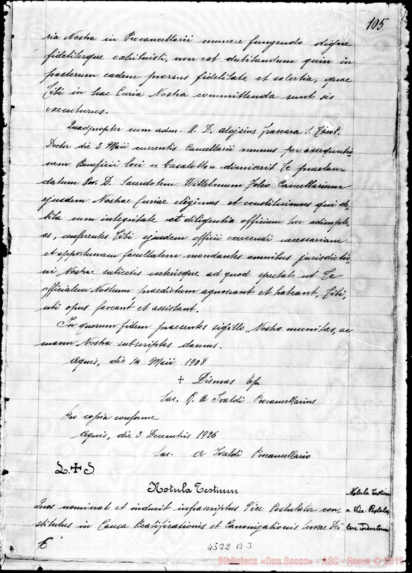 Fotogramma B 3 — Notula testium