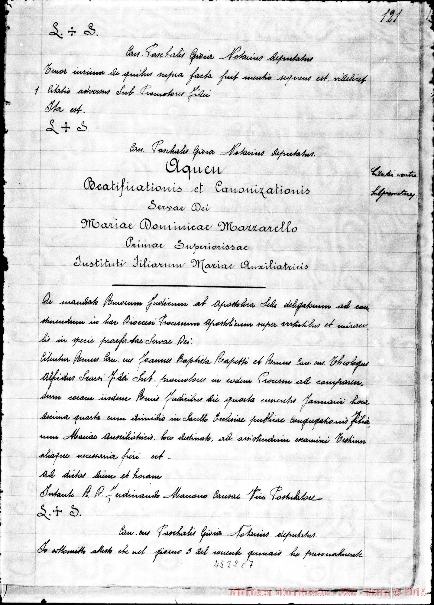 Fotogramma C 7 — Comparitio testium: Mazzarello Angela, vedova