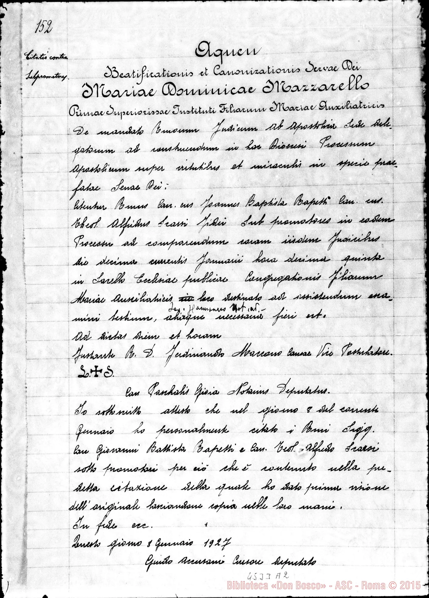 Fotogramma A 2 — Comparitio testium: Mazzarello Angela, vedova