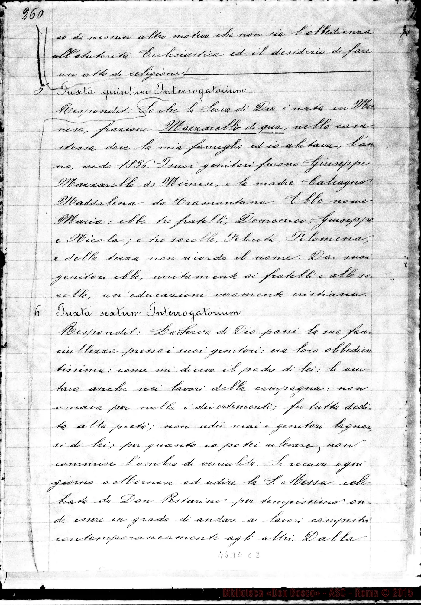 Fotogramma E 2 — Mazzarello Giuseppe, vedovo