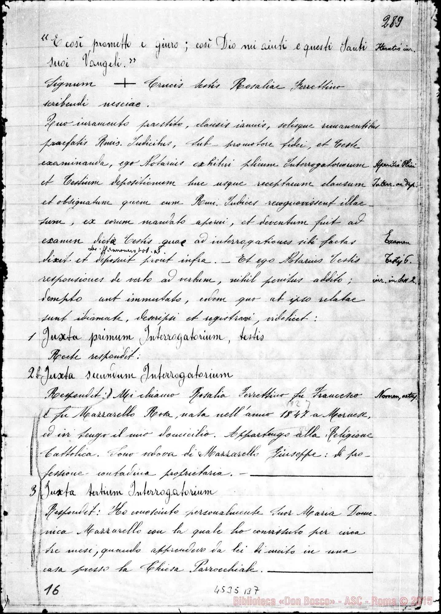 Fotogramma B 7 — Ferrettino Rosalia, vedova