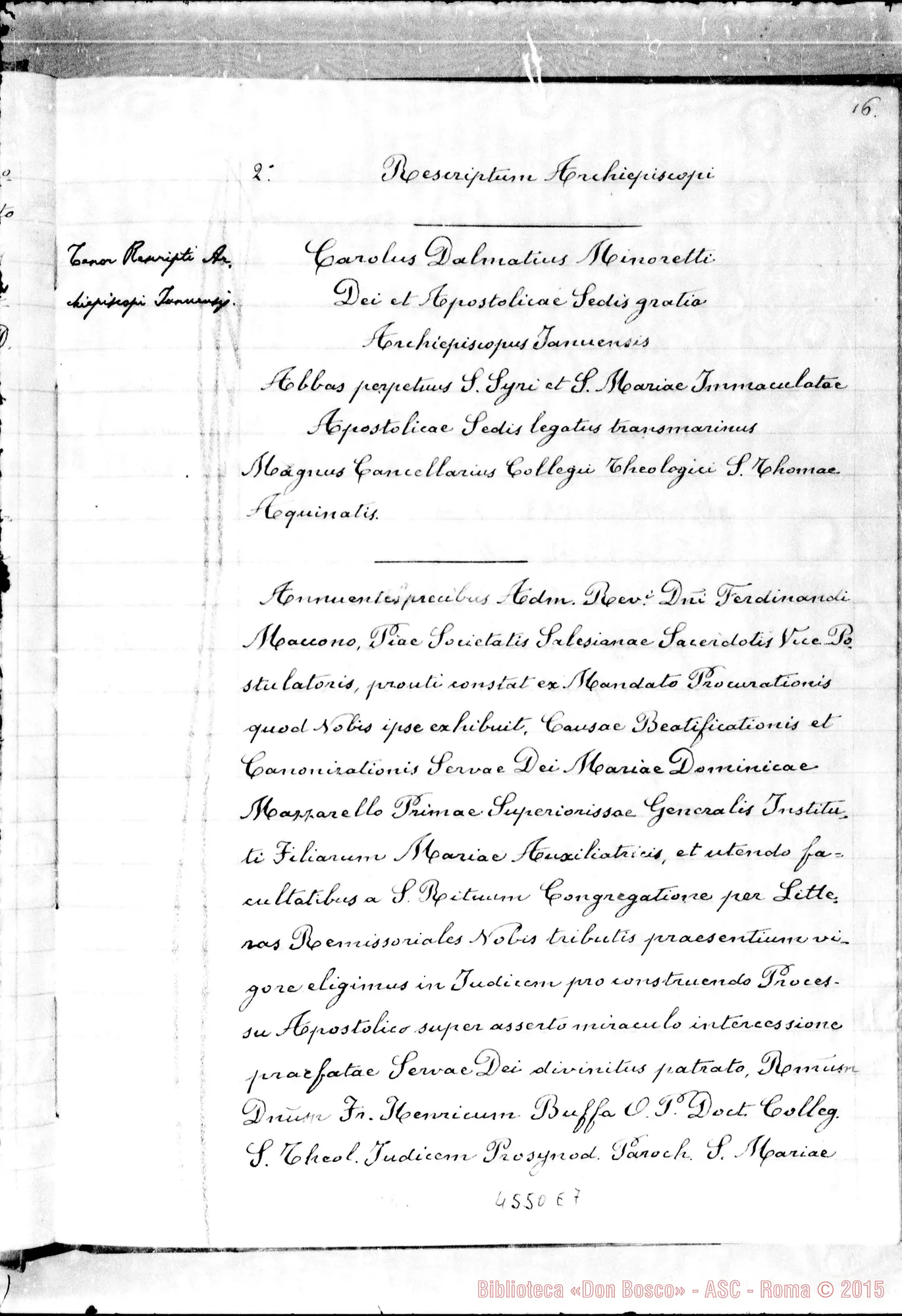 Fotogramma E 7 — In Curia Ecclesiastica Jannensi: super miraculo (1935)