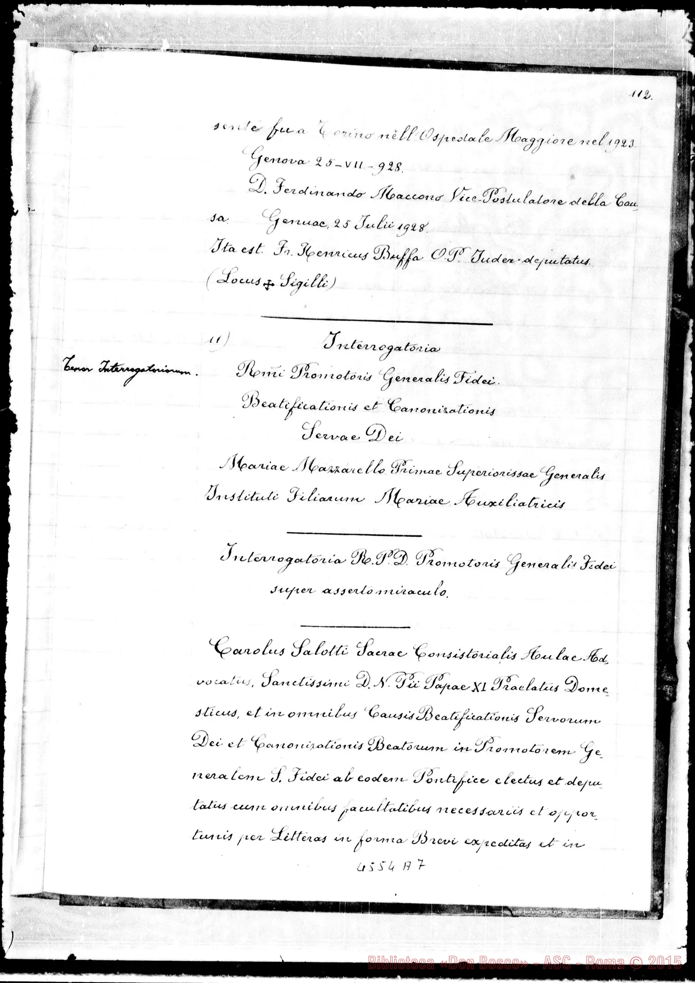 Fotogramma A 7 — In Curia Ecclesiastica Jannensi: super miraculo (1935)
