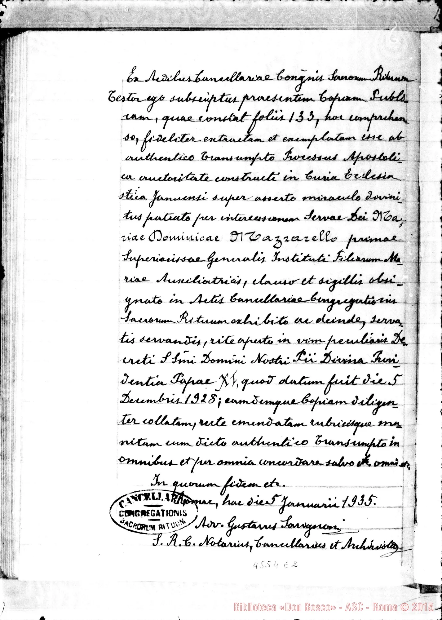 Fotogramma E 2 — In Curia Ecclesiastica Jannensi: super miraculo (1935)