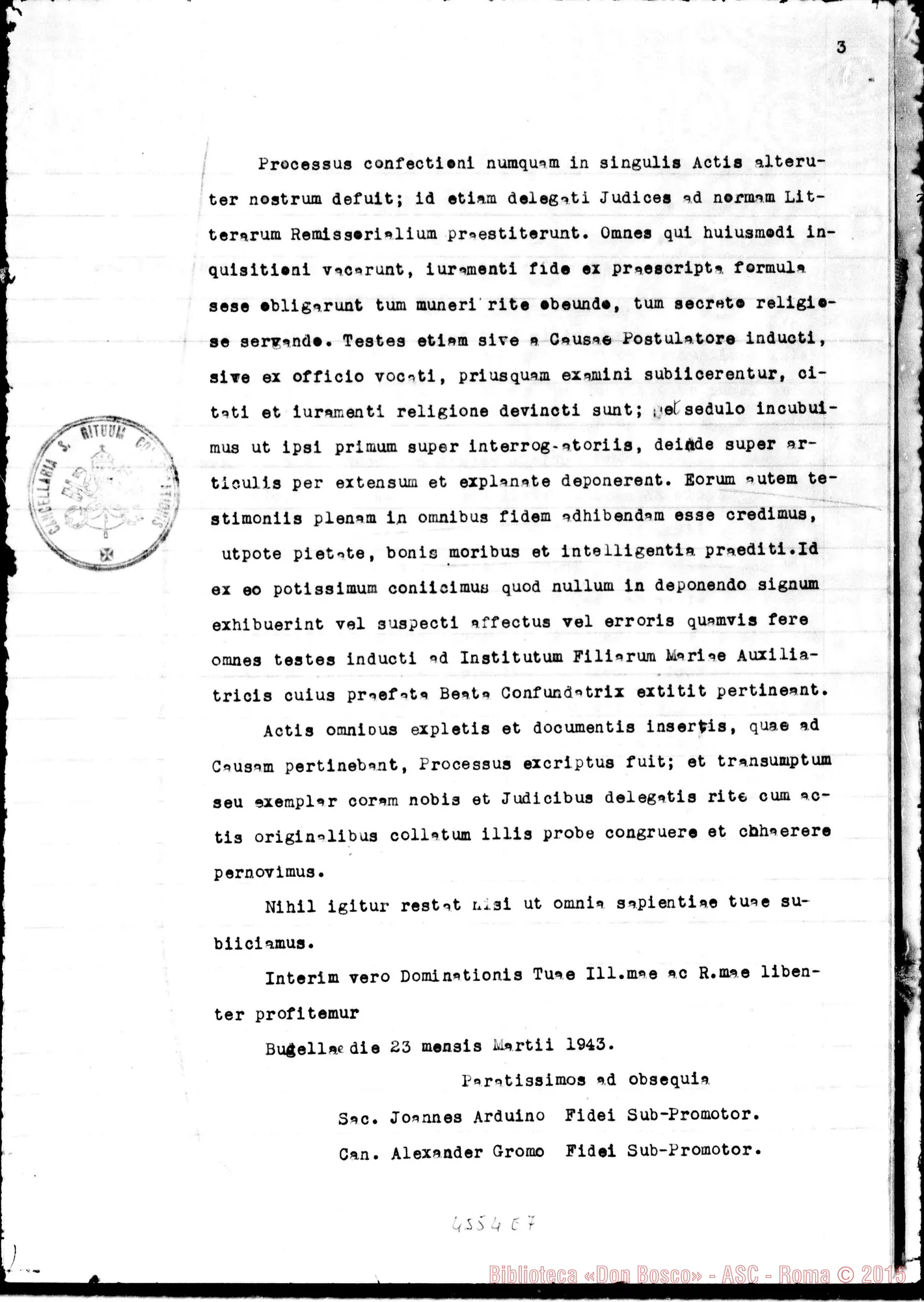 Fotogramma E 7 — In Curia Ecclesiastica Bugellae: super miraculo (1942)