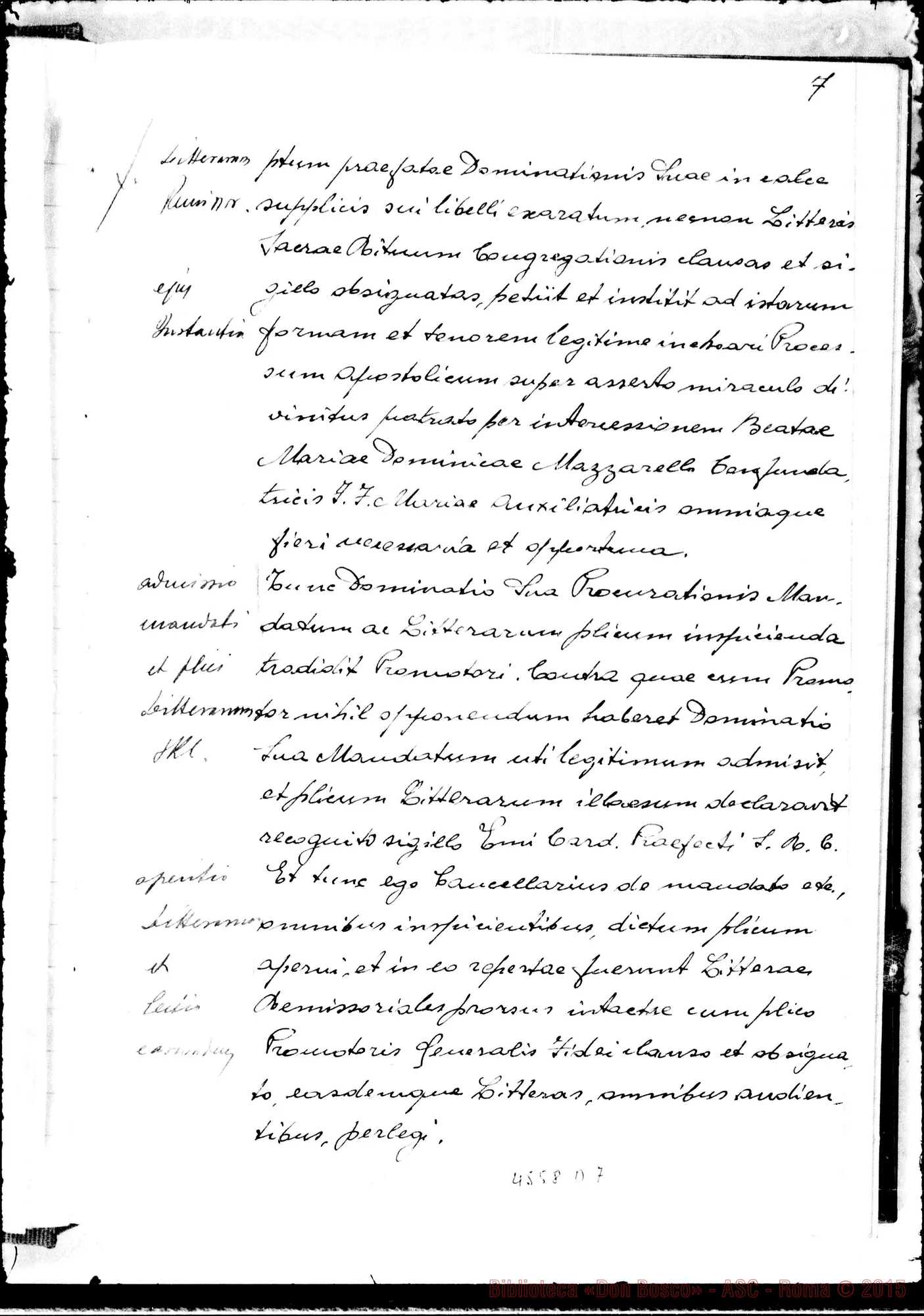 Fotogramma D 7 — In Curia Ecclesiastica Mediolanen.: super miraculo (1948)