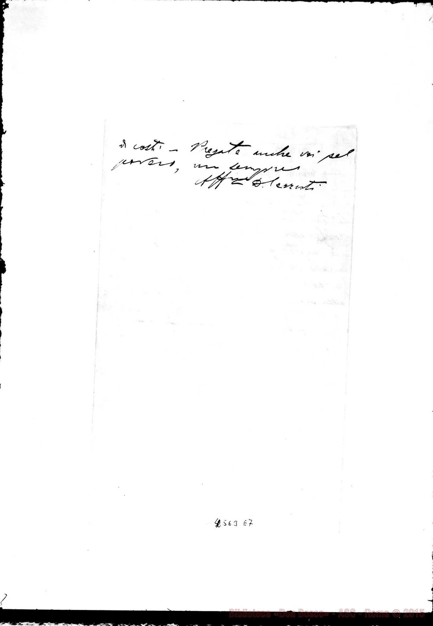 Fotogramma E 7 — Cerniti Francesco-Mons. Cagliero. Torino, 12-10-1886. Commenti sul Capitolo E altri temi riguardanti le F.M.A.