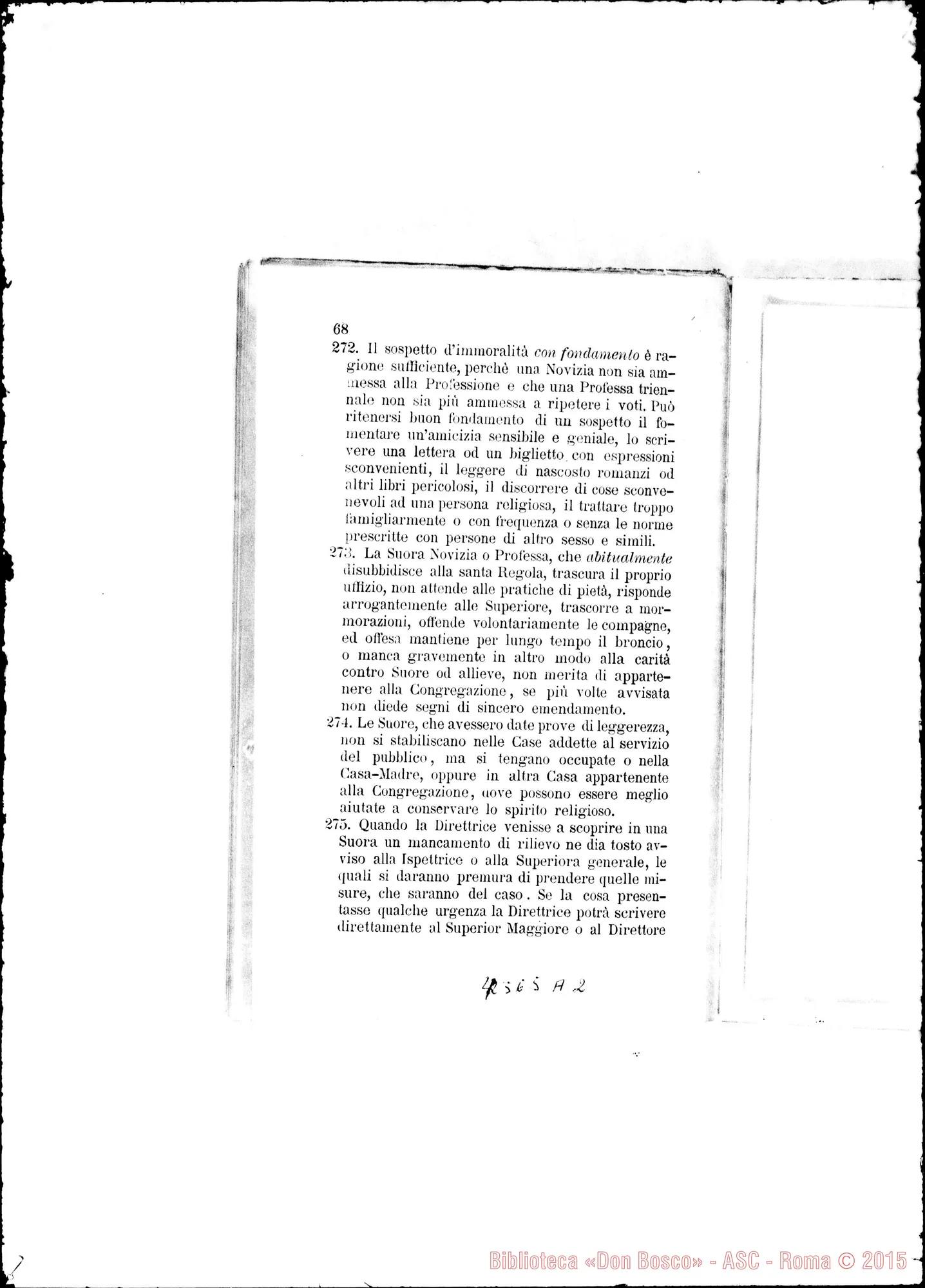 Fotogramma A 2 — Deliberazioni del Secondo Capitolo Generale. Torino, 1887. Stampato