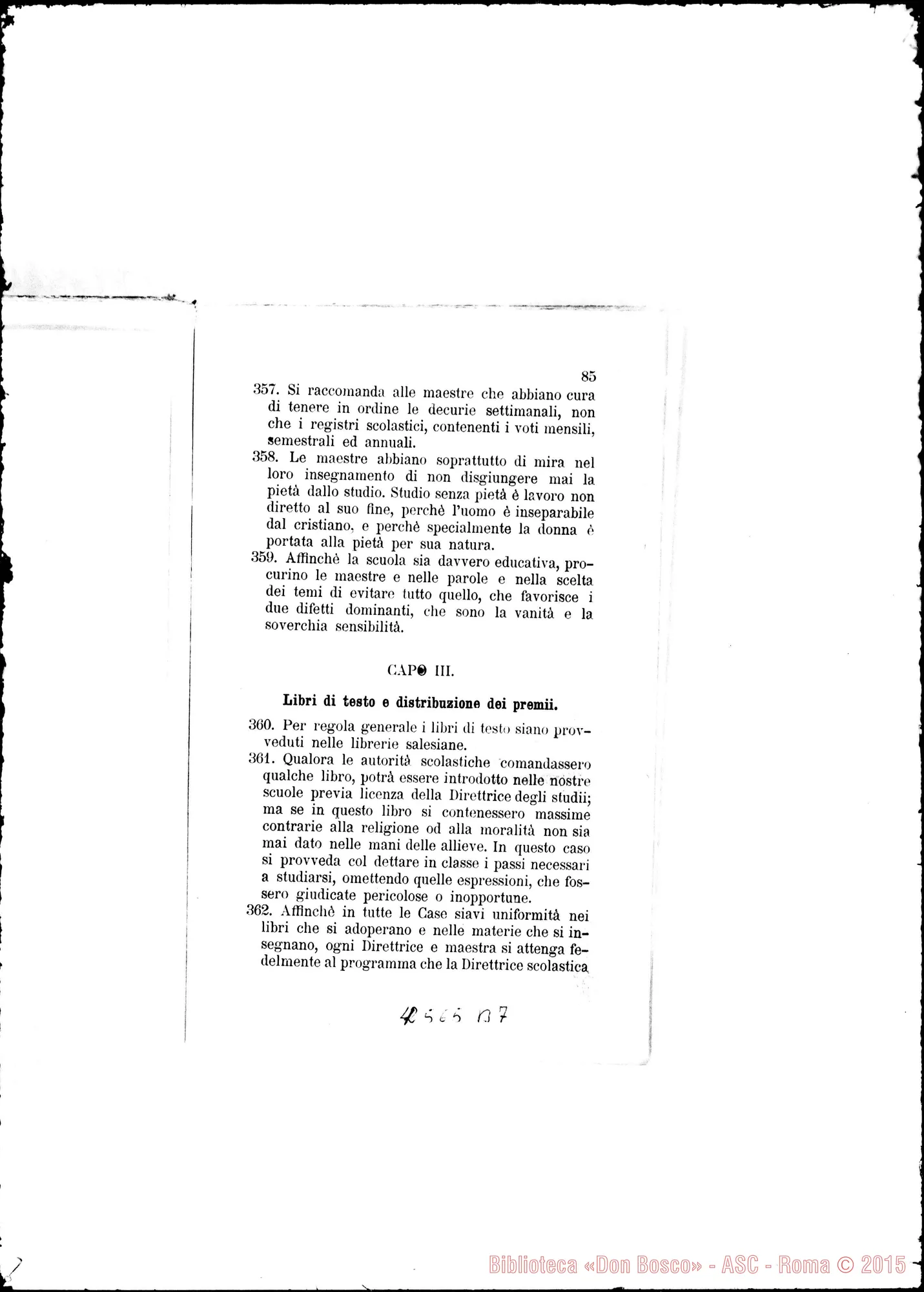 Fotogramma B 7 — Deliberazioni del Secondo Capitolo Generale. Torino, 1887. Stampato