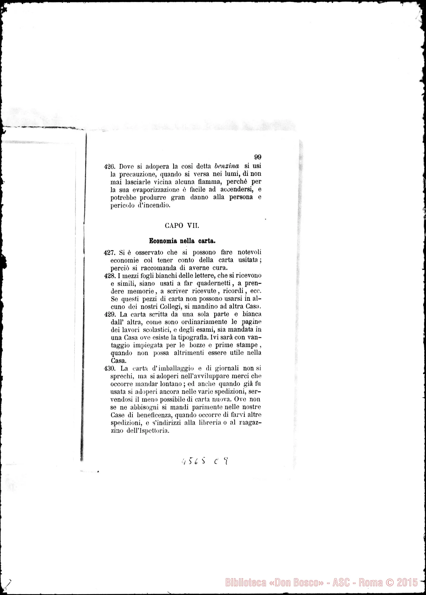 Fotogramma C 9 — Deliberazioni del Secondo Capitolo Generale. Torino, 1887. Stampato