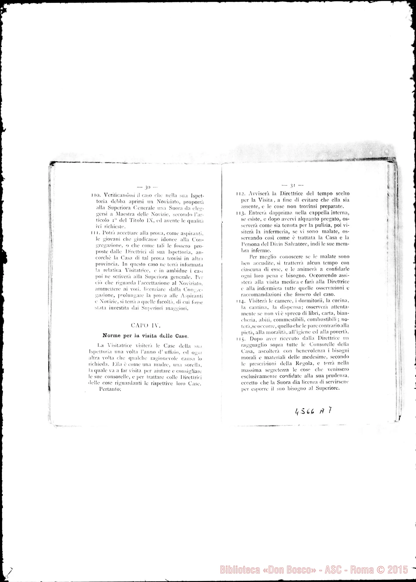 Fotogramma A 7 — Deliberazioni dei Capitoli Generali nel 1883, 1886 E 1892. Stampato Verbali dei Capitoli Generali III, IV, V E VI. Dattiloscritto. Cfr. 4577 E3
