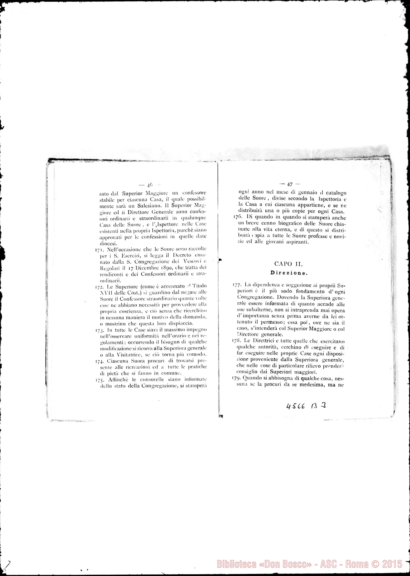 Fotogramma B 3 — Deliberazioni dei Capitoli Generali nel 1883, 1886 E 1892. Stampato Verbali dei Capitoli Generali III, IV, V E VI. Dattiloscritto. Cfr. 4577 E3