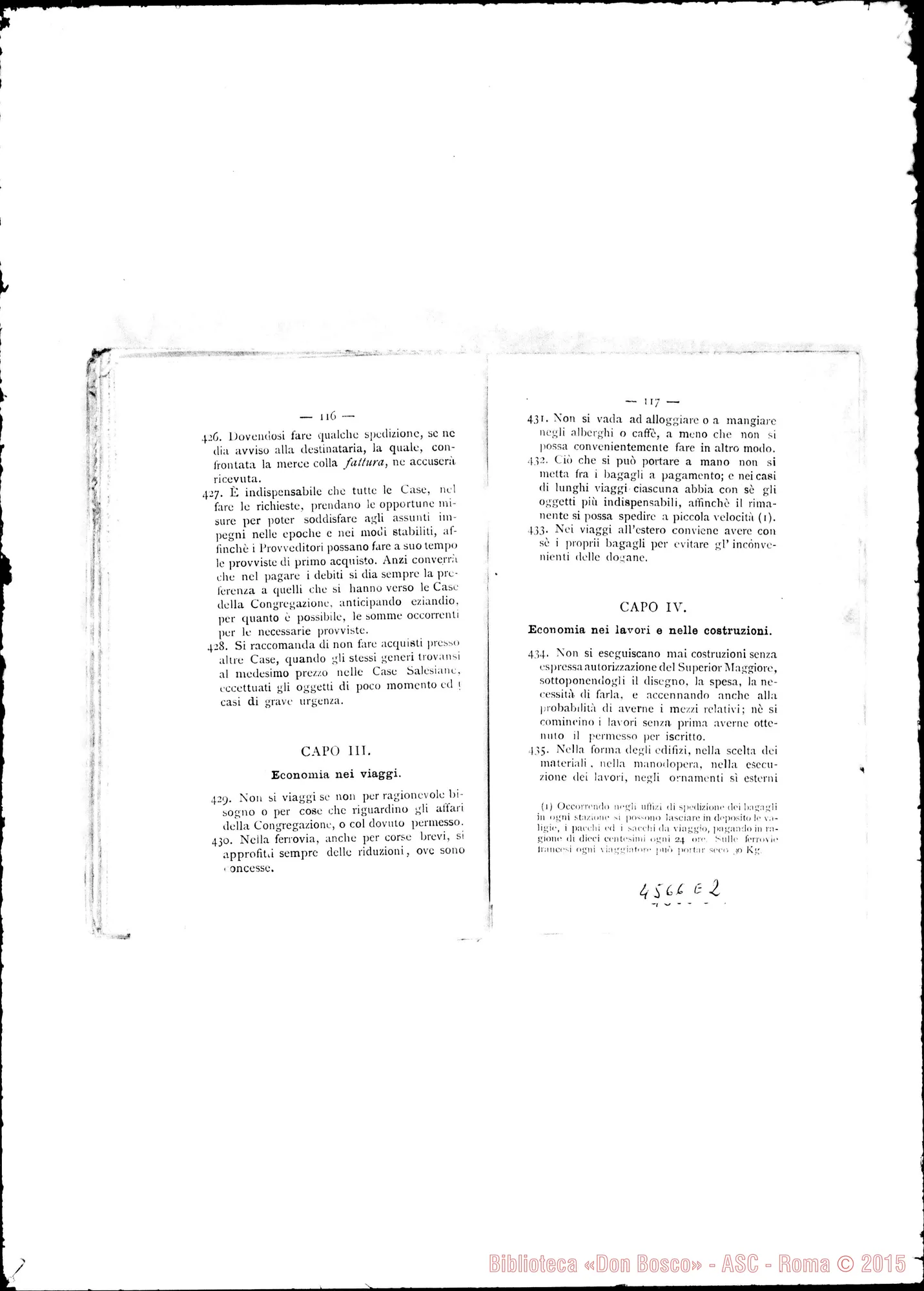Fotogramma E 2 — Deliberazioni dei Capitoli Generali nel 1883, 1886 E 1892. Stampato Verbali dei Capitoli Generali III, IV, V E VI. Dattiloscritto. Cfr. 4577 E3