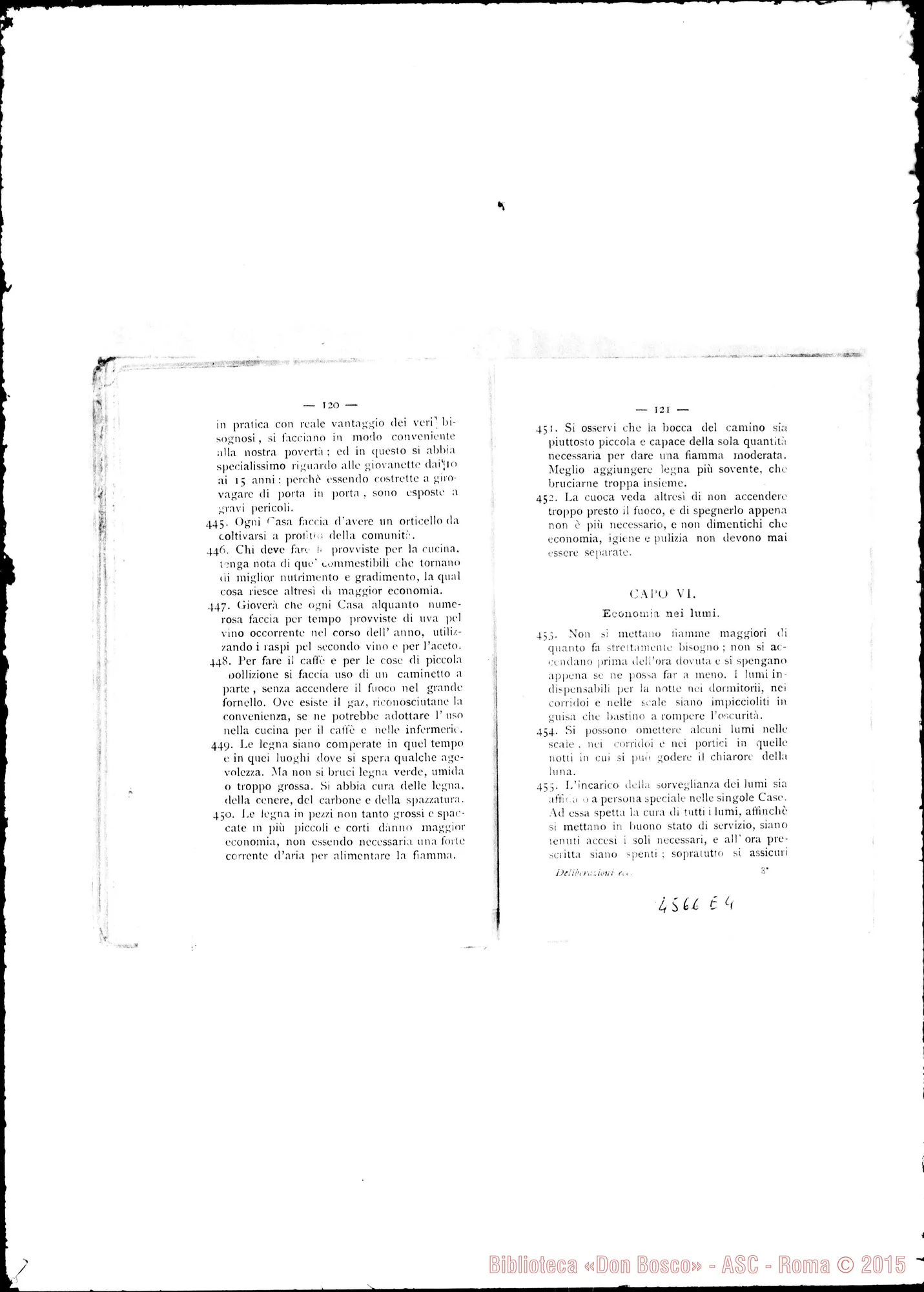 Fotogramma E 4 — Deliberazioni dei Capitoli Generali nel 1883, 1886 E 1892. Stampato Verbali dei Capitoli Generali III, IV, V E VI. Dattiloscritto. Cfr. 4577 E3