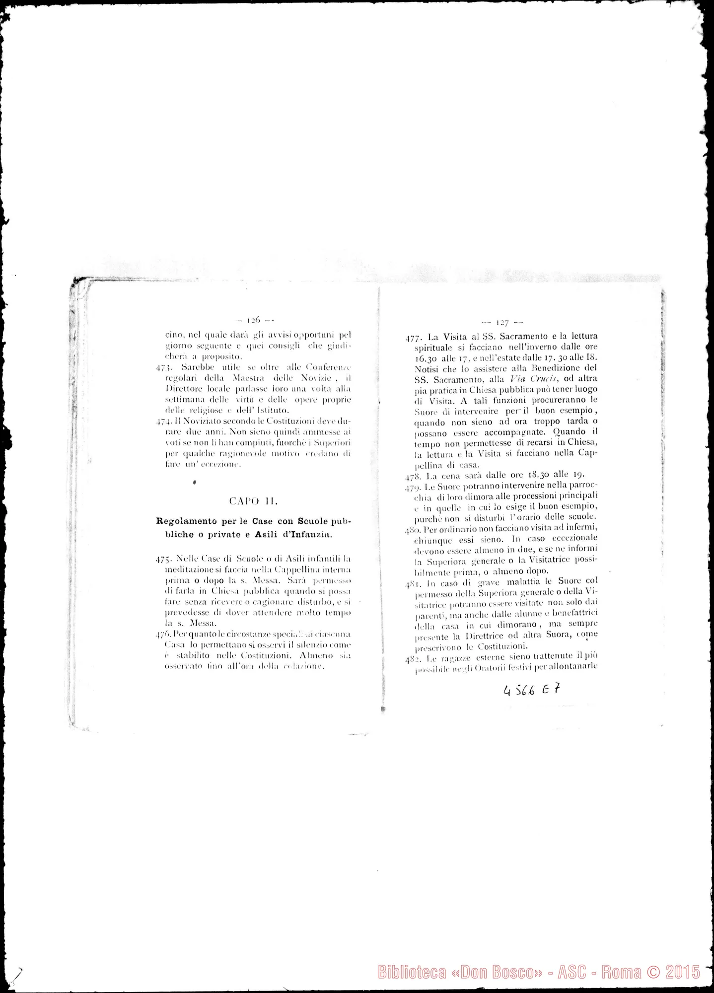 Fotogramma E 7 — Deliberazioni dei Capitoli Generali nel 1883, 1886 E 1892. Stampato Verbali dei Capitoli Generali III, IV, V E VI. Dattiloscritto. Cfr. 4577 E3
