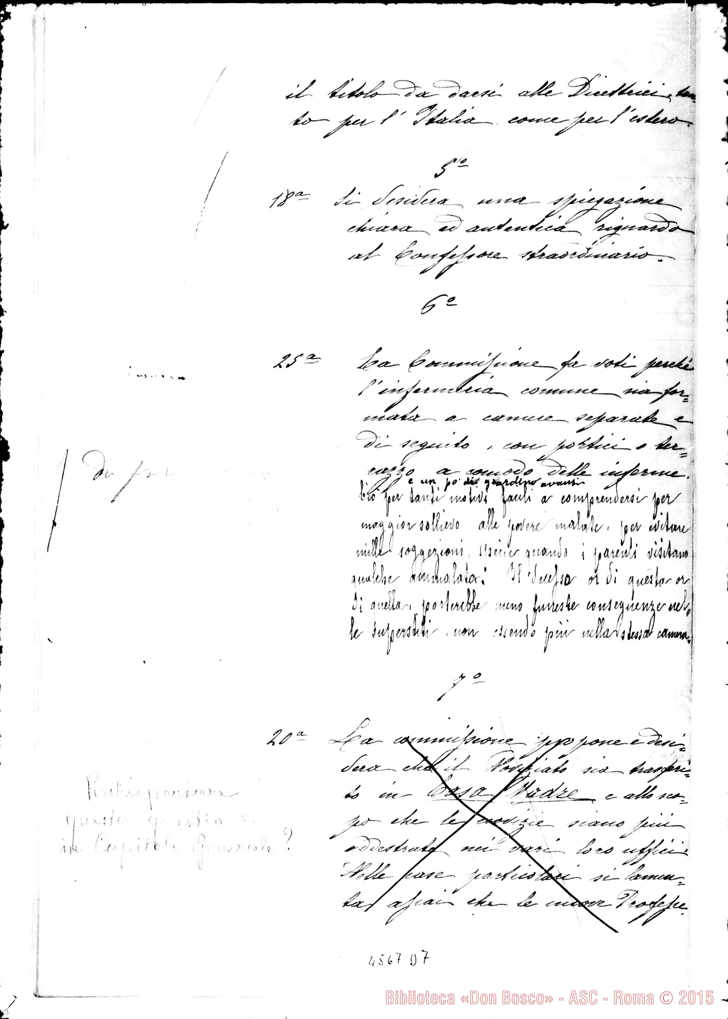 Fotogramma D 7 — Proposte varie. Ms. Verbali dei Capitoli Generali III, IV, V, VI. Dattiloscritto. Cfr. 4577 E3