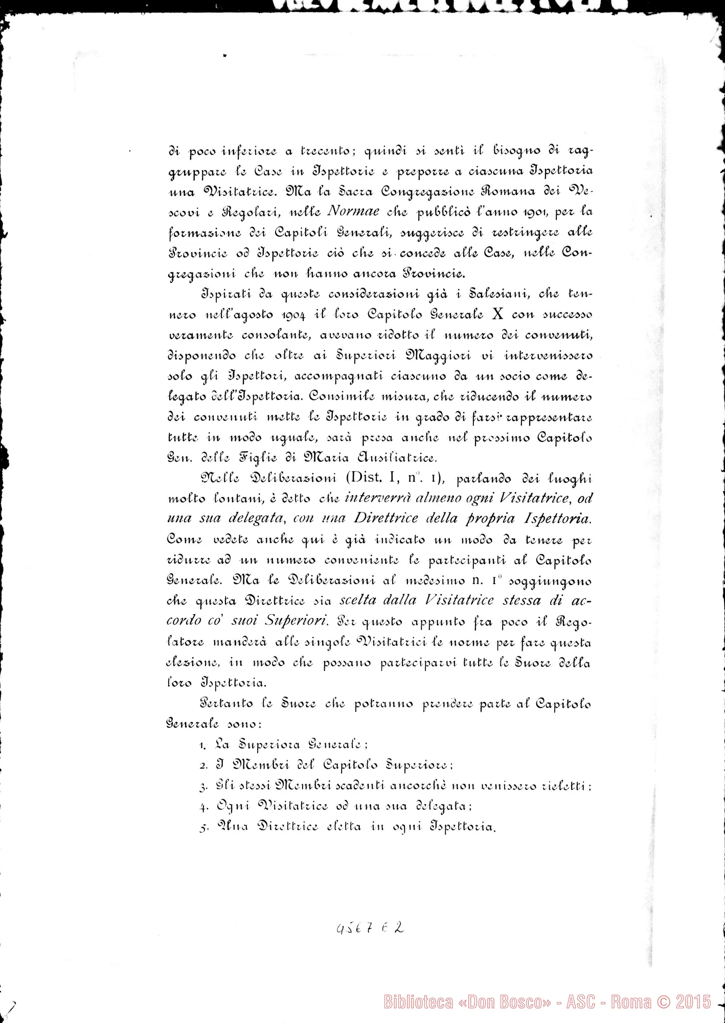 Fotogramma E 2 — Rua-Dilettissime Figlie. Circolare per convocazione del Capitolo. Torino, 22-01-1905