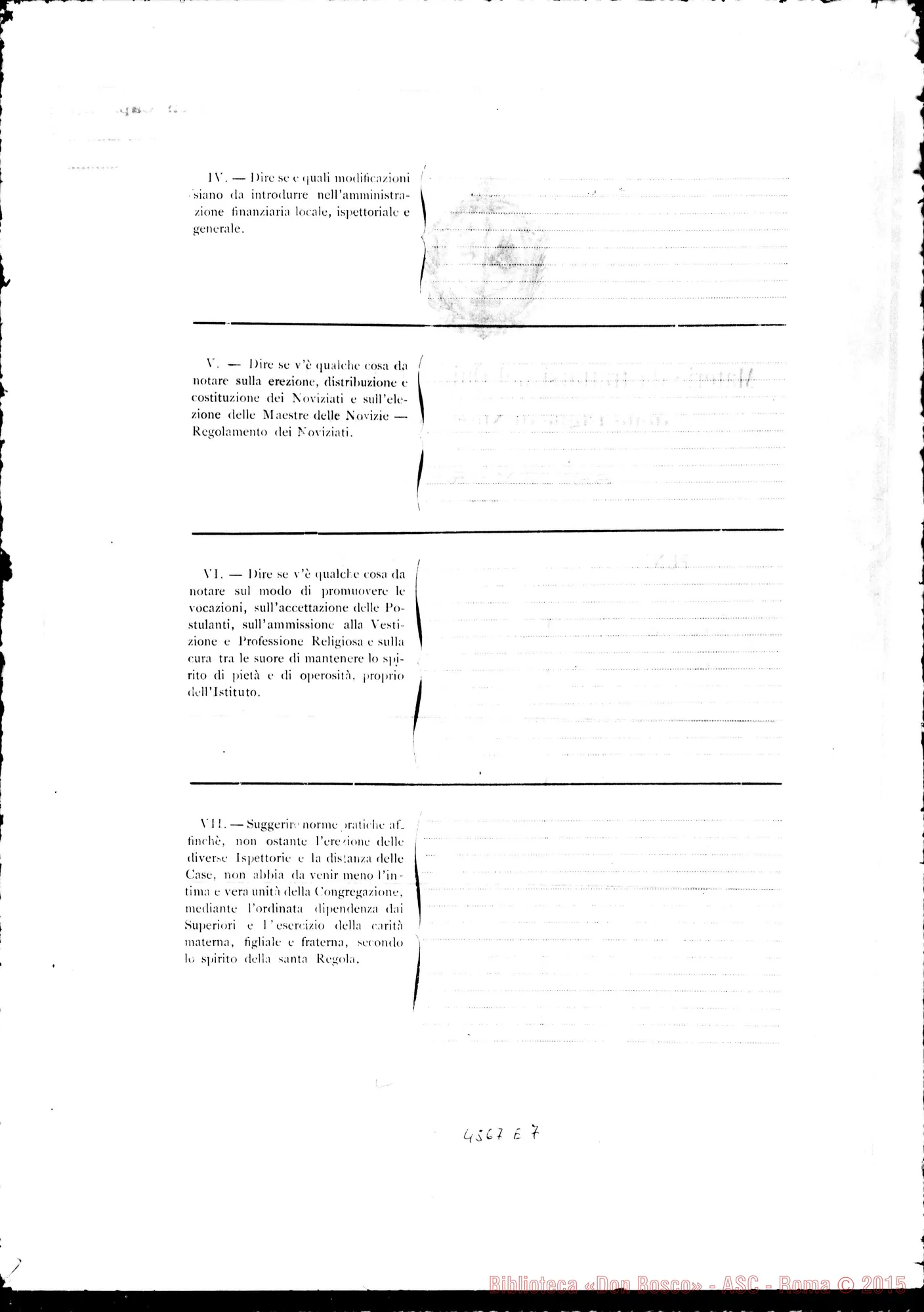 Fotogramma E 7 — Materie da trattarsi nel Capitolo. Stampato