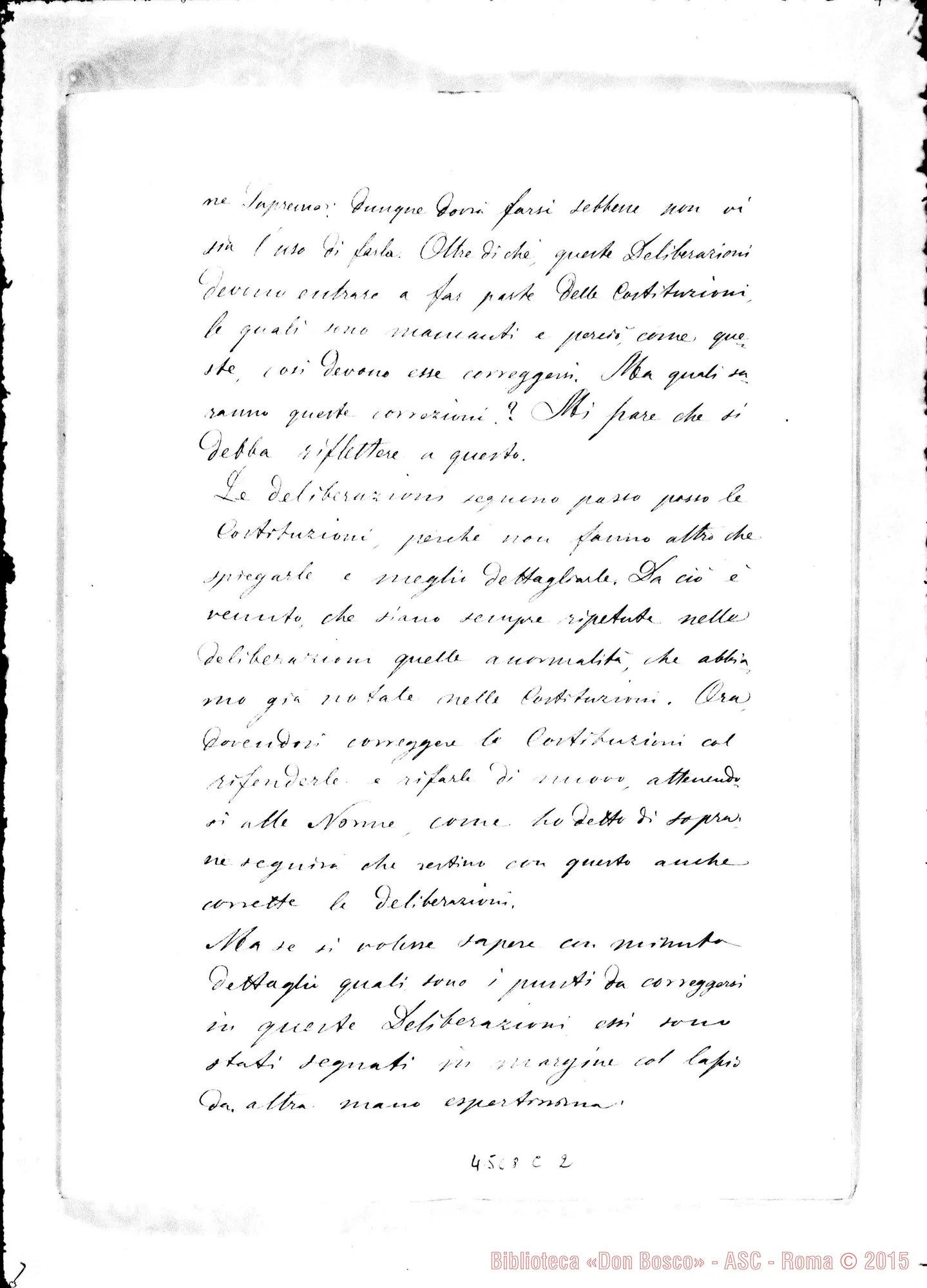 Fotogramma C 2 — Claudio Benedetti, Consultore dei VV. E RR.: «quali siano le correzioni da farsi nelle Costituzioni»