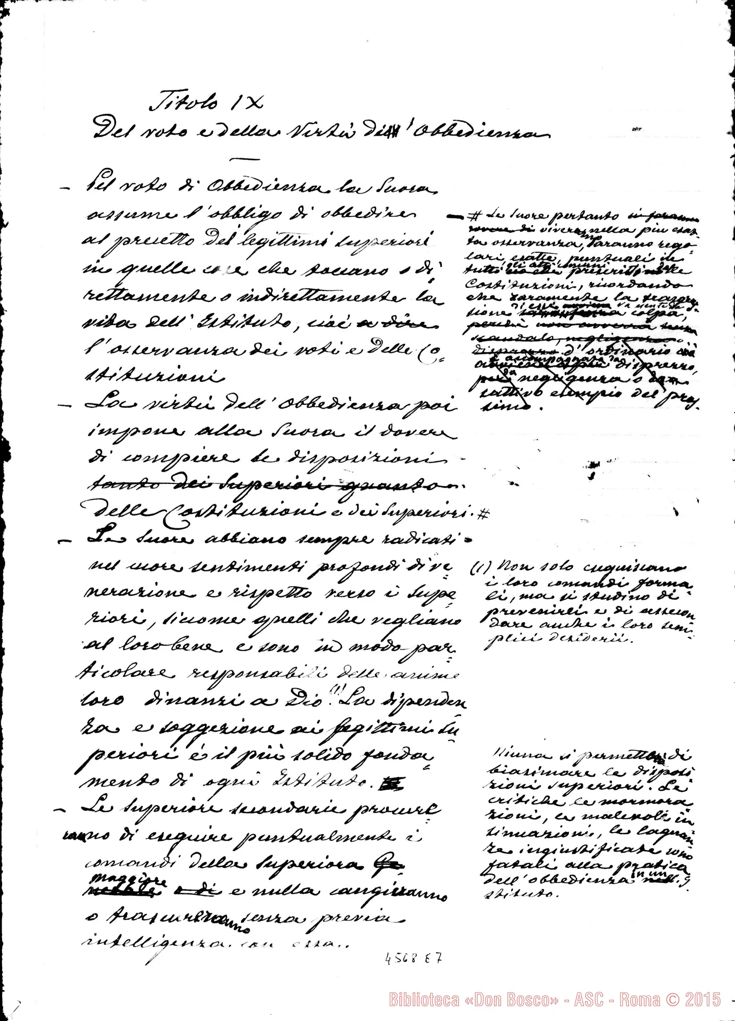 Fotogramma E 7 — Costituzioni: Appunti di D. Marenco: nuova redazione