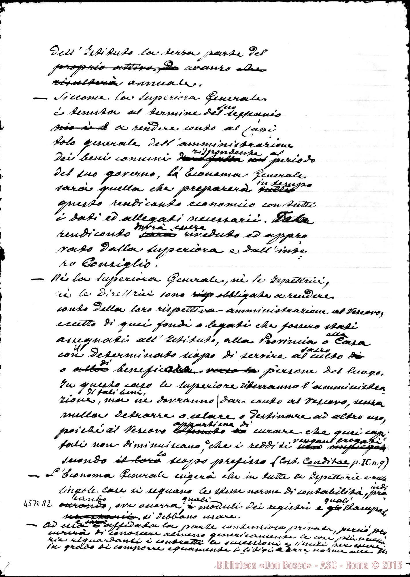 Fotogramma A 2 — Costituzioni: Appunti di D. Marenco: nuova redazione