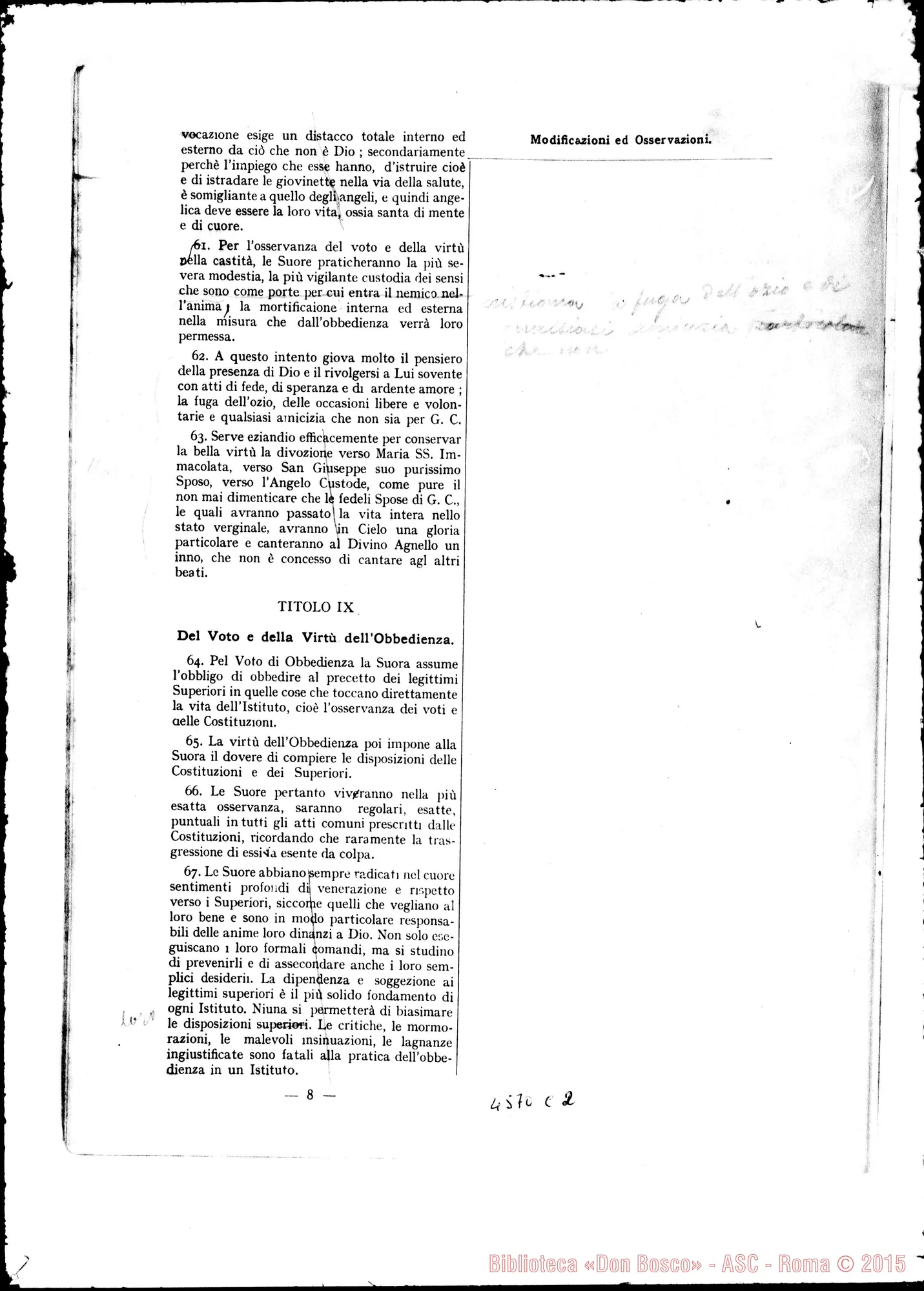 Fotogramma C 2 — Copia stampata con il Decreto del 1890, con correzioni ms.